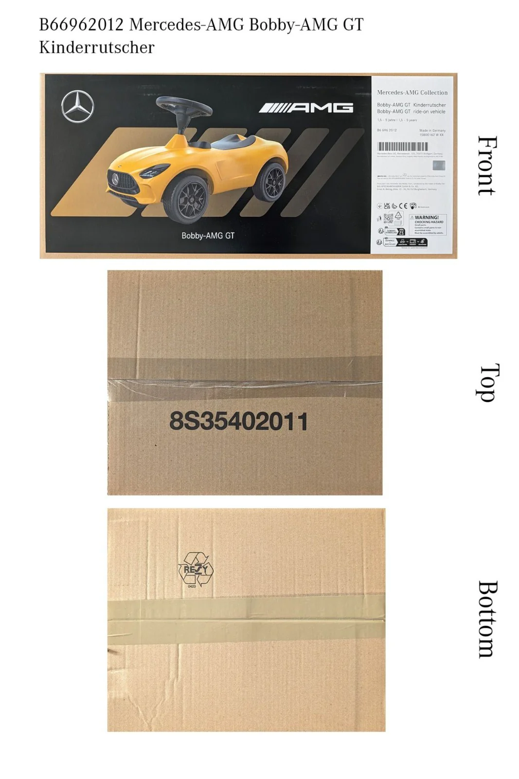 1:18 Scale Mercedes-Benz AMG GT Yellow Ride-On Toy Car - Image 5