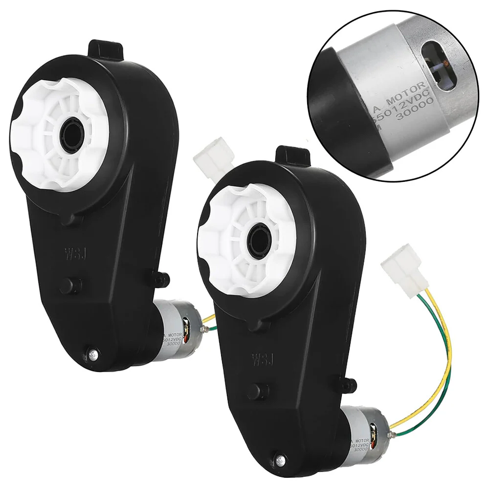 Pair of 12V High-Speed 40000rpm Gearbox Motors with Wheels for Kids Electric Ride-On Cars - Image 2