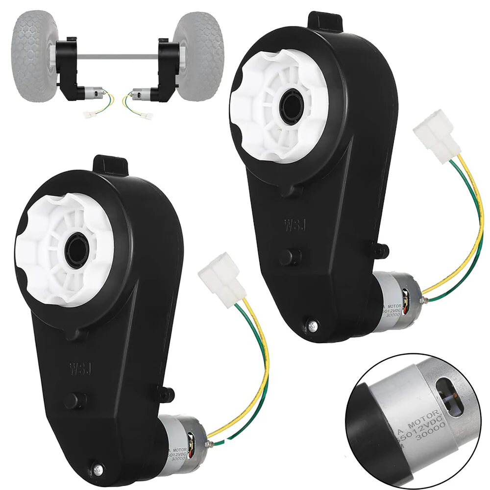 Pair of 12V High-Speed 40000rpm Gearbox Motors with Wheels for Kids Electric Ride-On Cars - Image 3