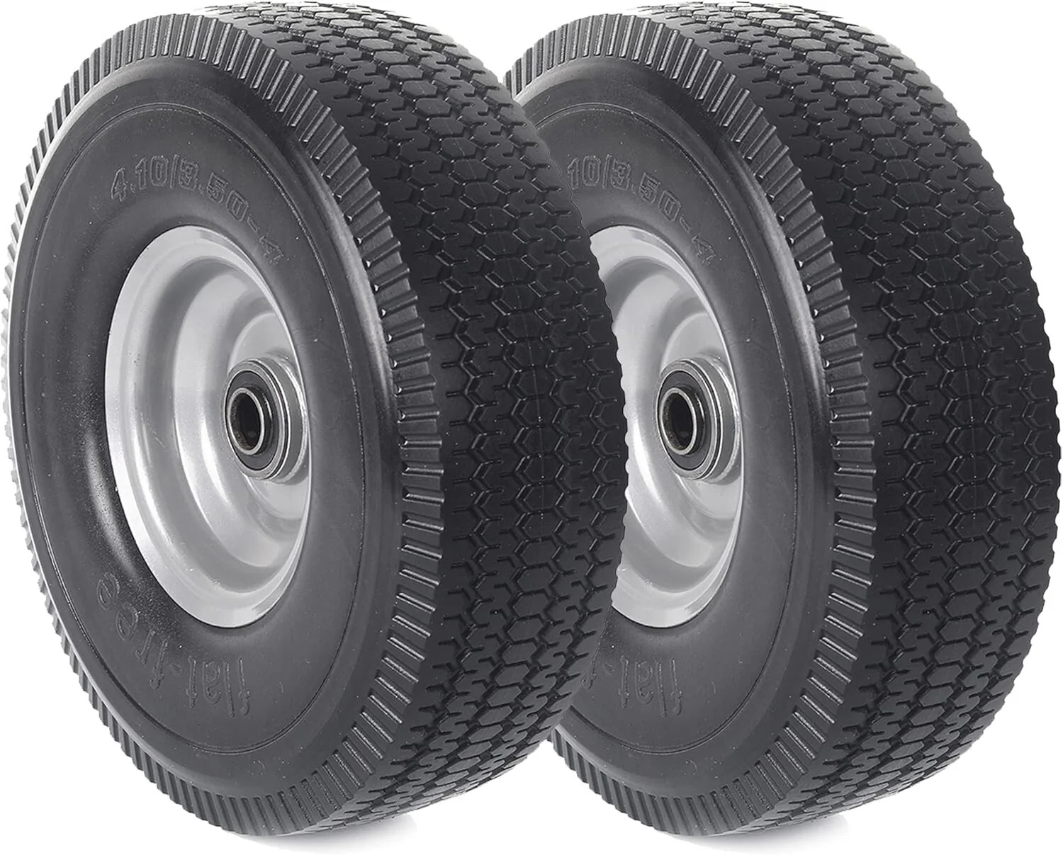 10-Inch Solid Tire and Wheel Assembly with Bearings 2-Pack Maintenance-Free - Image 3