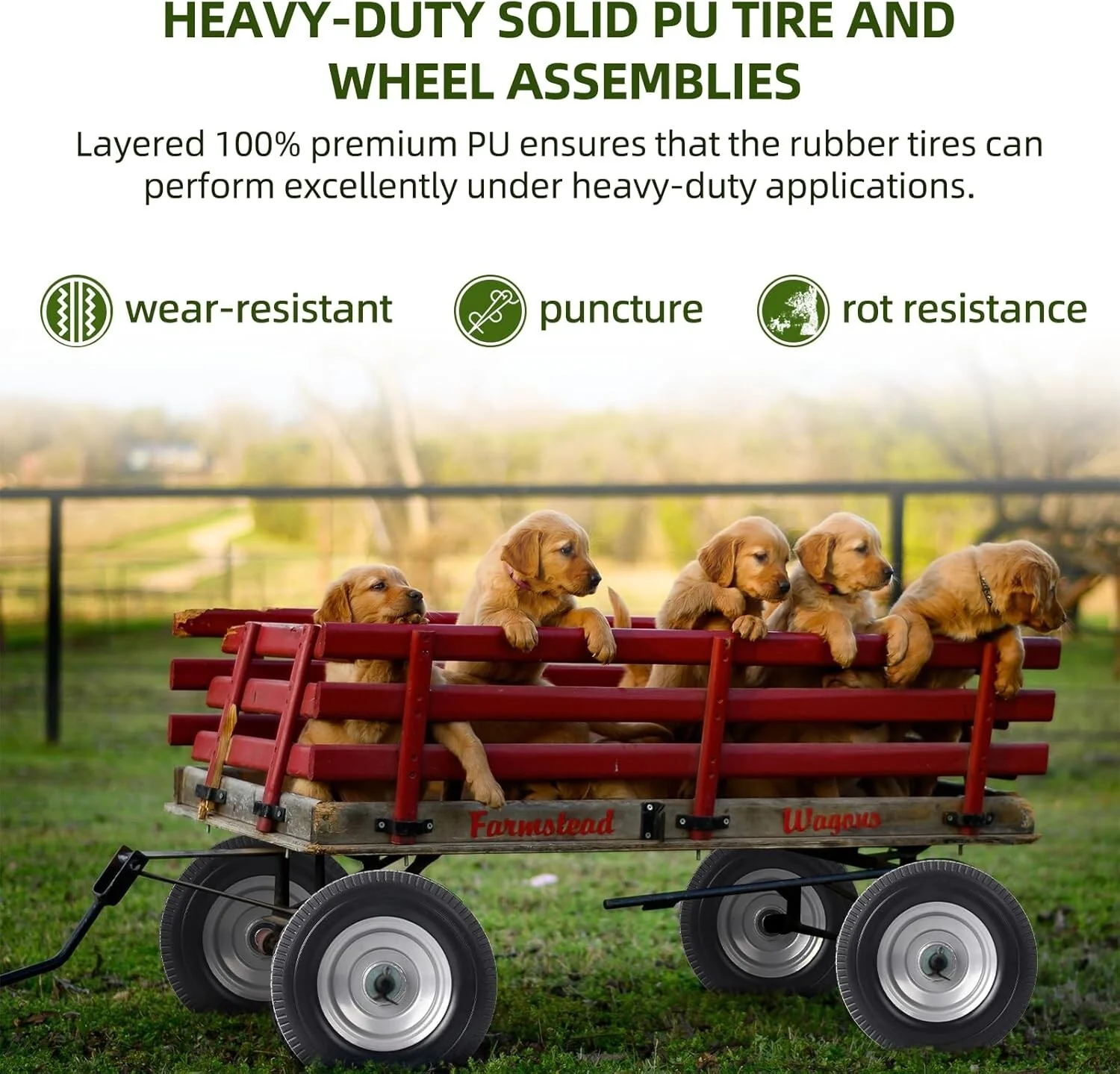 10-Inch Solid Tire and Wheel Assembly with Bearings 2-Pack Maintenance-Free - Image 6