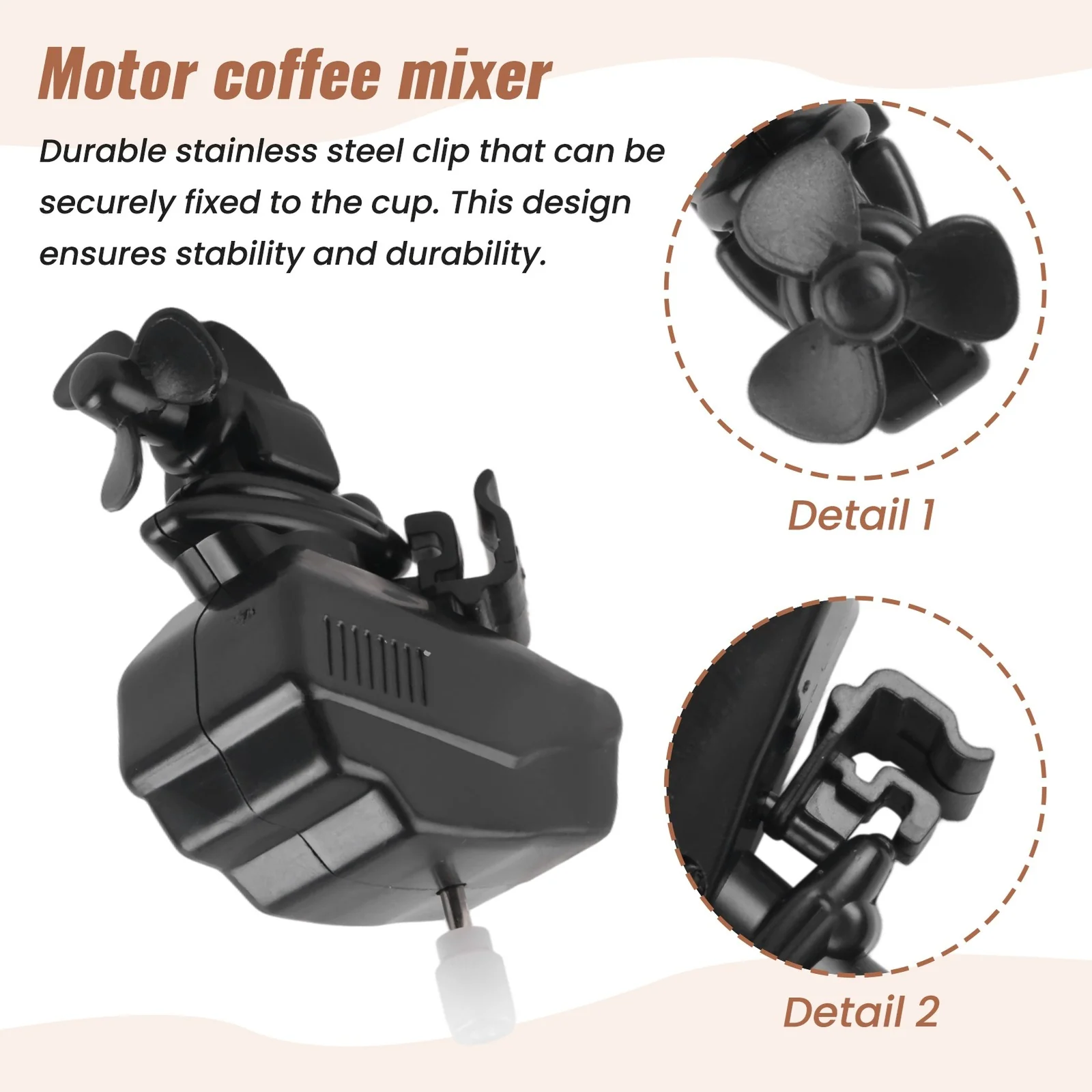 Set of 10 Boat Motor Coffee Stirring Tools, Stainless Steel Clip Drink Mixer, Novelty4202 - Image 4