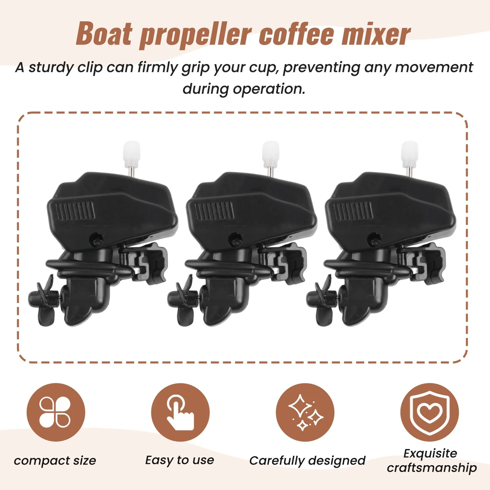 Set of 10 Boat Motor Coffee Stirring Tools, Stainless Steel Clip Drink Mixer, Novelty4202 - Image 7