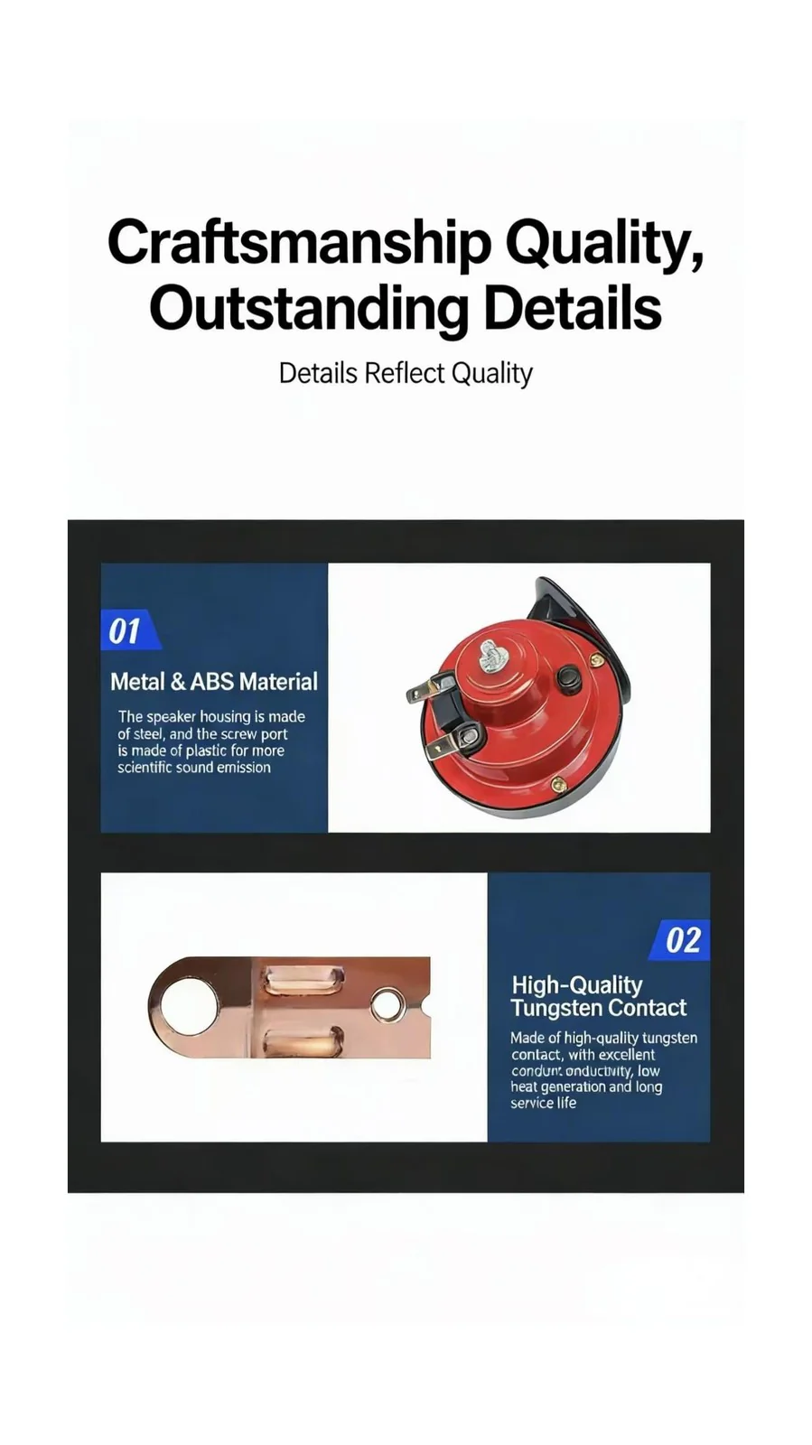 115DB High-Volume Electric Snail Horn | 12V Waterproof Replacement Kit - Image 3