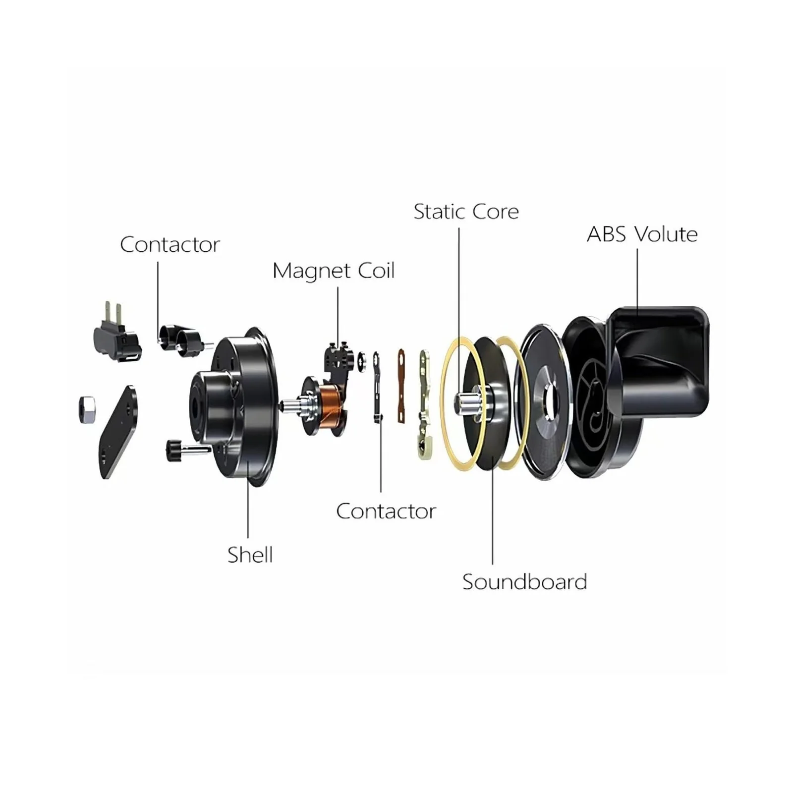 115DB High-Volume Electric Snail Horn | 12V Waterproof Replacement Kit - Image 5