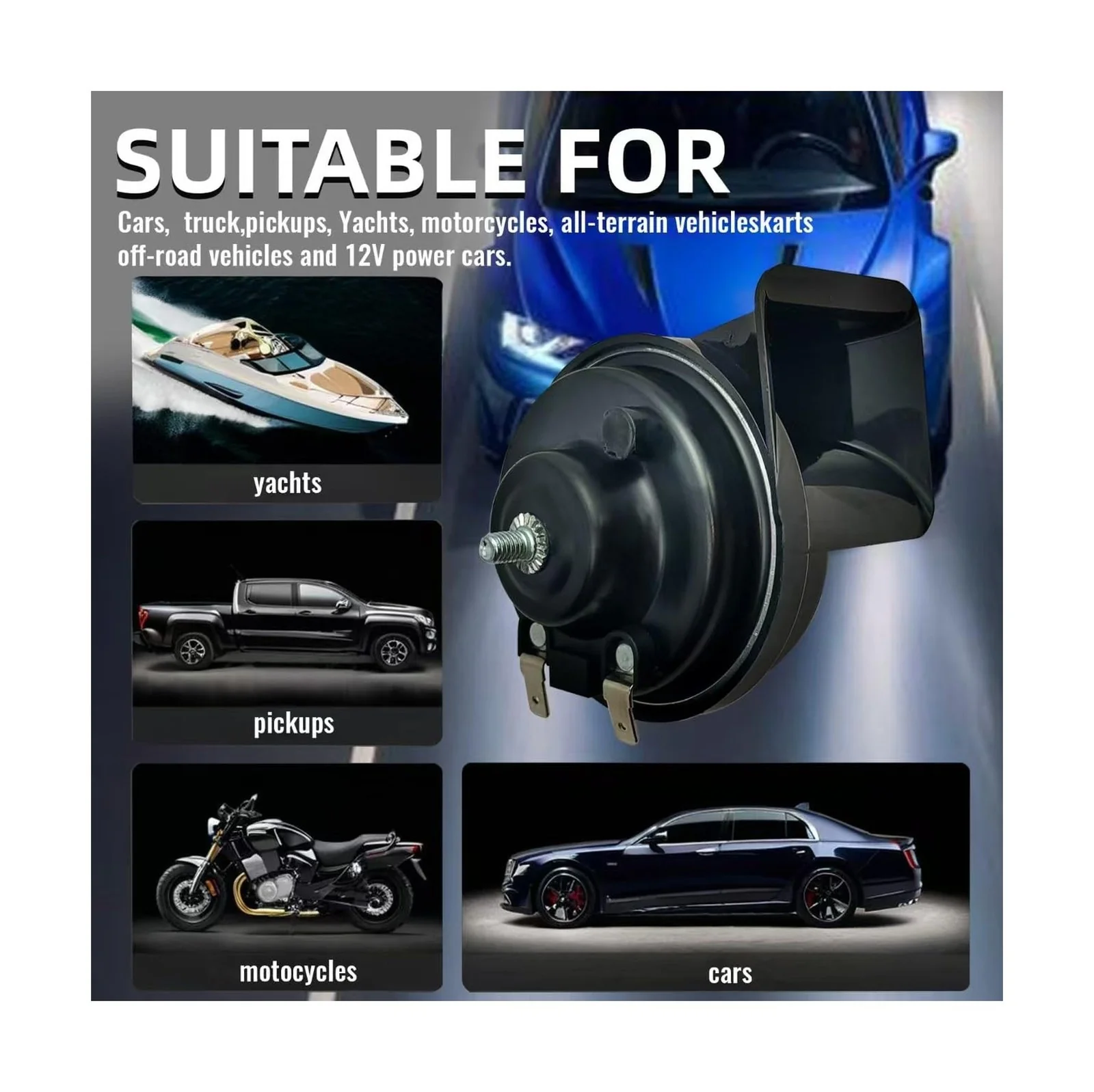 115DB High-Volume Electric Snail Horn | 12V Waterproof Replacement Kit - Image 8