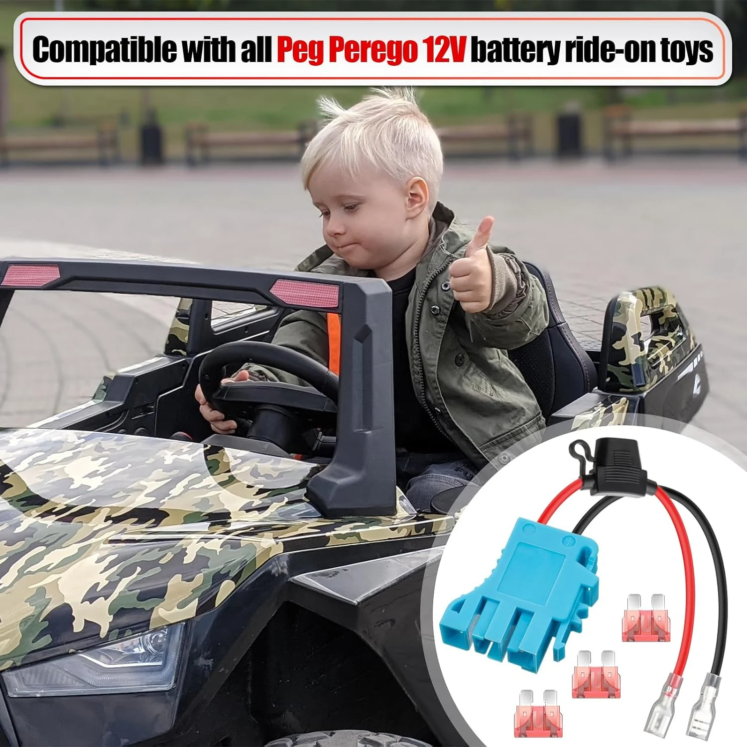 12 AWG Wire Harness Connector Replacement Compatible with Peg Perego 12 Volt SLA - Image 2