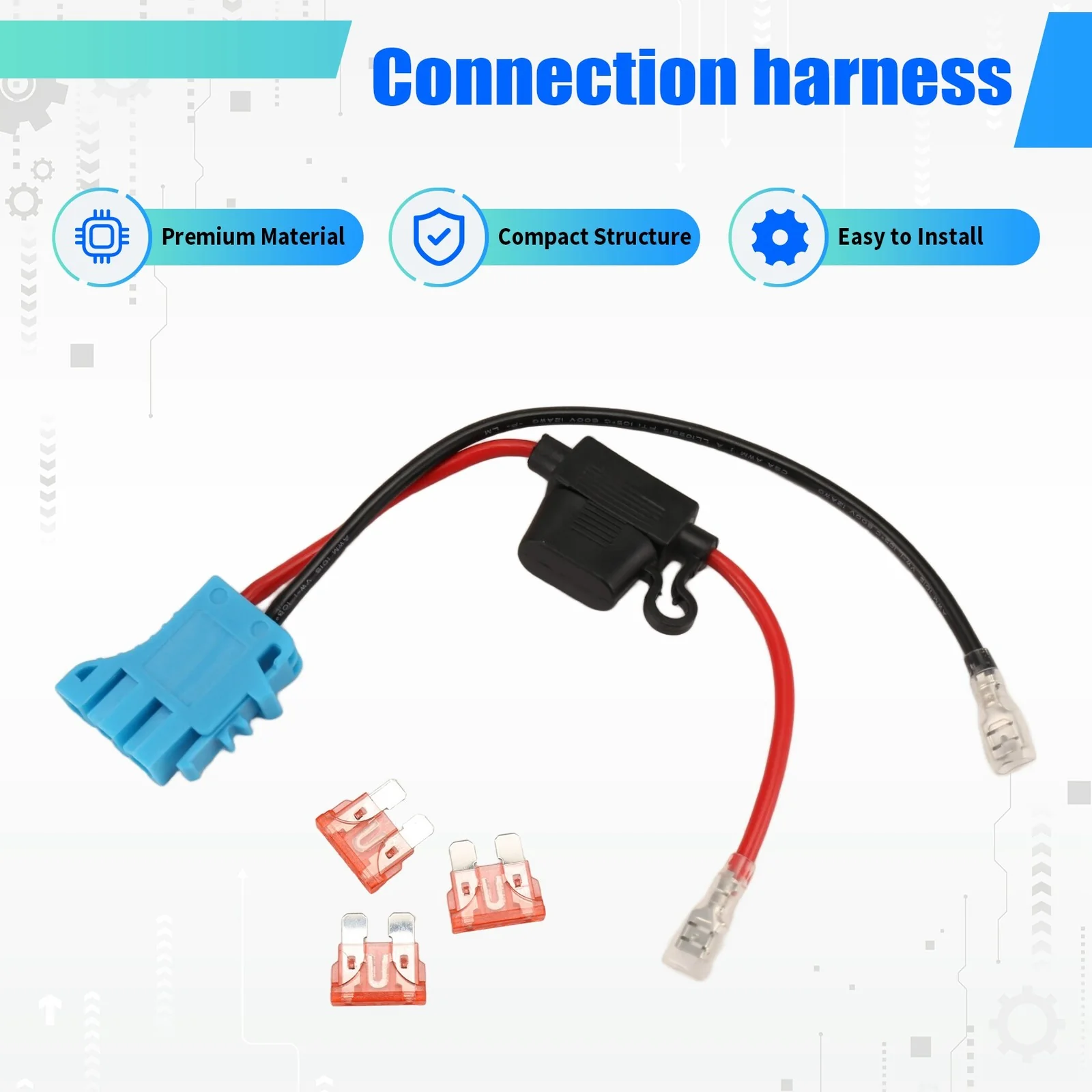 12 AWG Wire Harness Connector Replacement Compatible with Peg Perego 12V4371 - Image 4