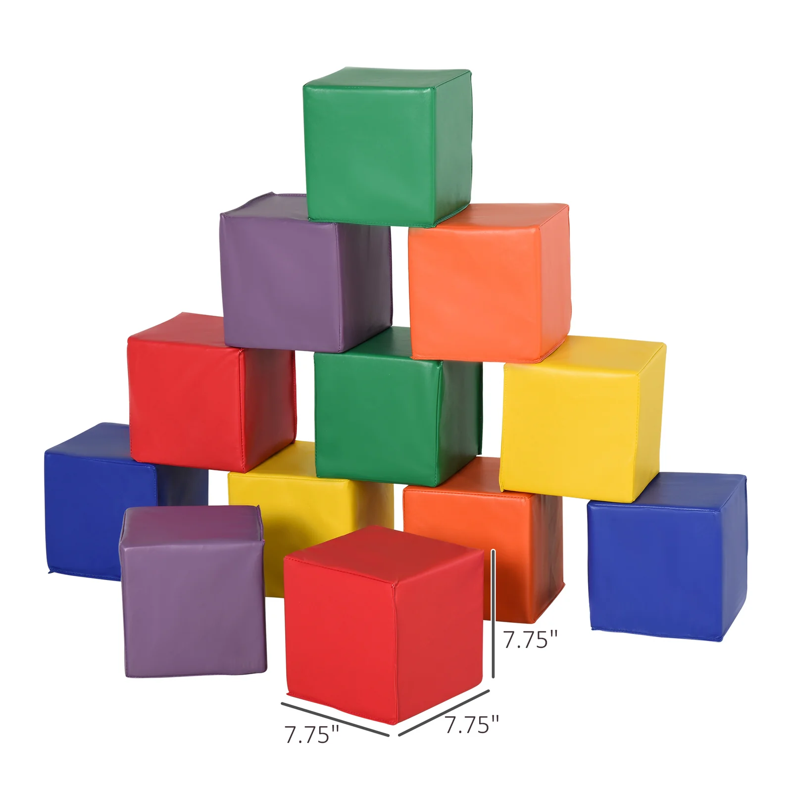 12-Piece Soft Foam Building and Stacking Play Blocks Set - Image 3