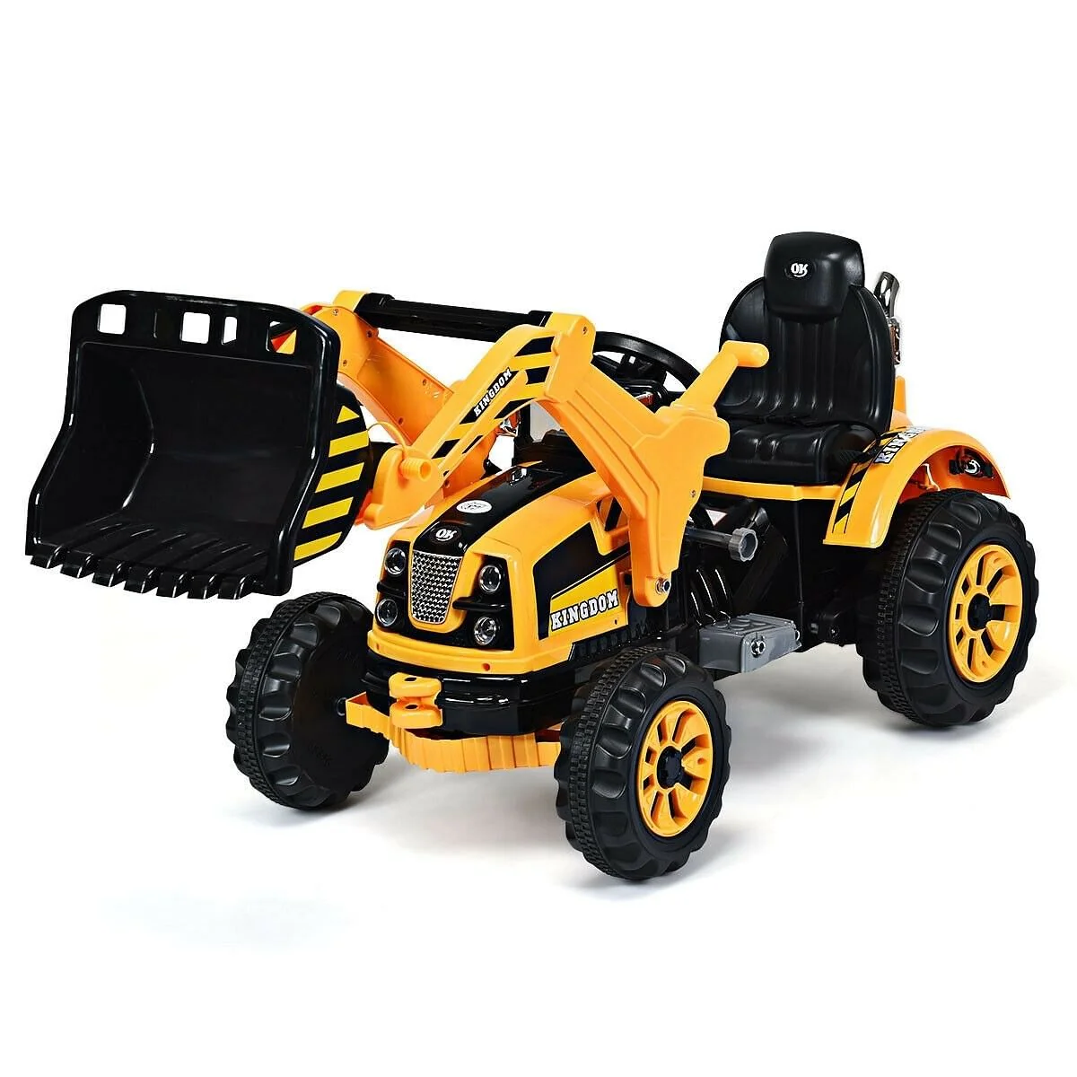 12V Battery-Powered Yellow Kids Ride-On Dumper Truck - Image 4