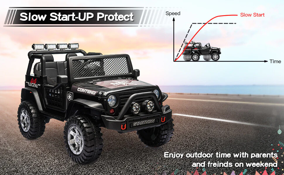 12V Electric 2-Seater Jeep Ride-On Car with Remote Control for Kids Ages 3-6 - Image 11
