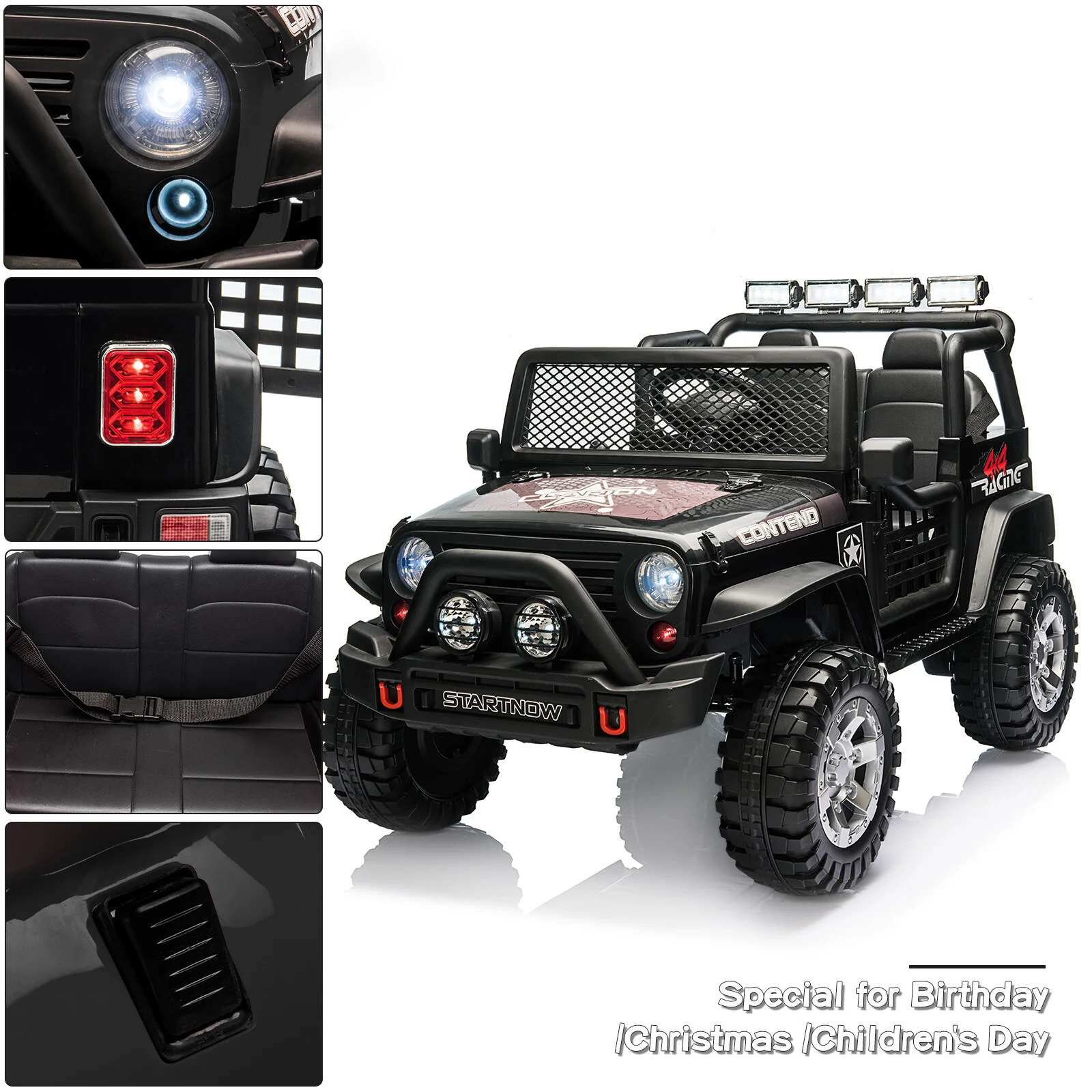 12V Electric 2-Seater Jeep Ride-On Car with Remote Control for Kids Ages 3-6 - Image 12