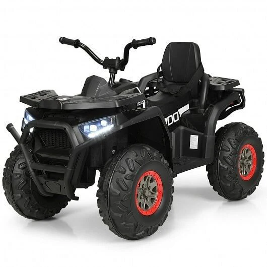 12V Kids Electric 4-Wheeler ATV Quad with MP3 and LED Lights in Black - Image 5