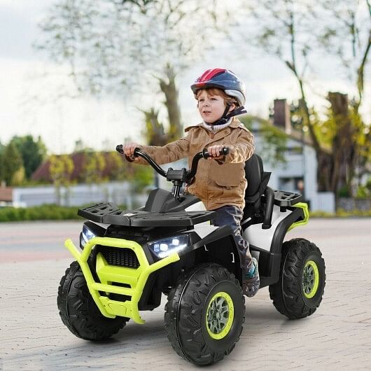 12V Kids Electric 4-Wheeler ATV Quad with MP3 Player and LED Lights White - Image 2