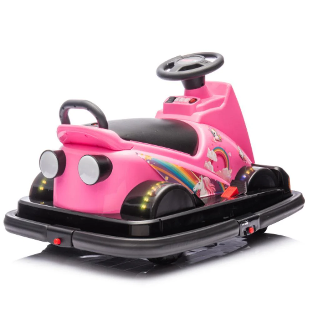 Kids Ride-On Motor Bumper Car with Cute Pink Design for Ages 3-5 - Image 6