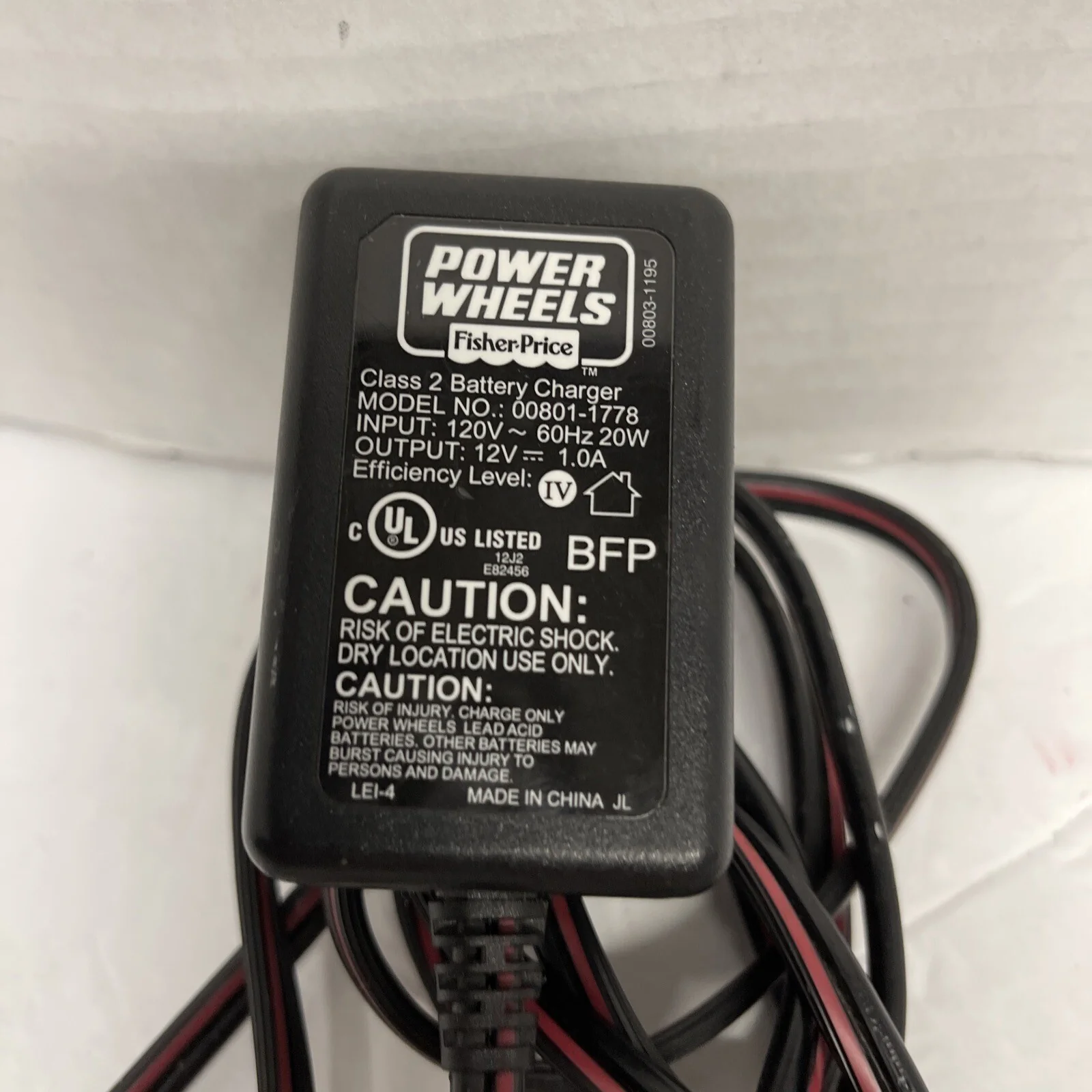 12 Volt OEM Charger for Power Wheels Battery Model 00801-1781 - Image 7