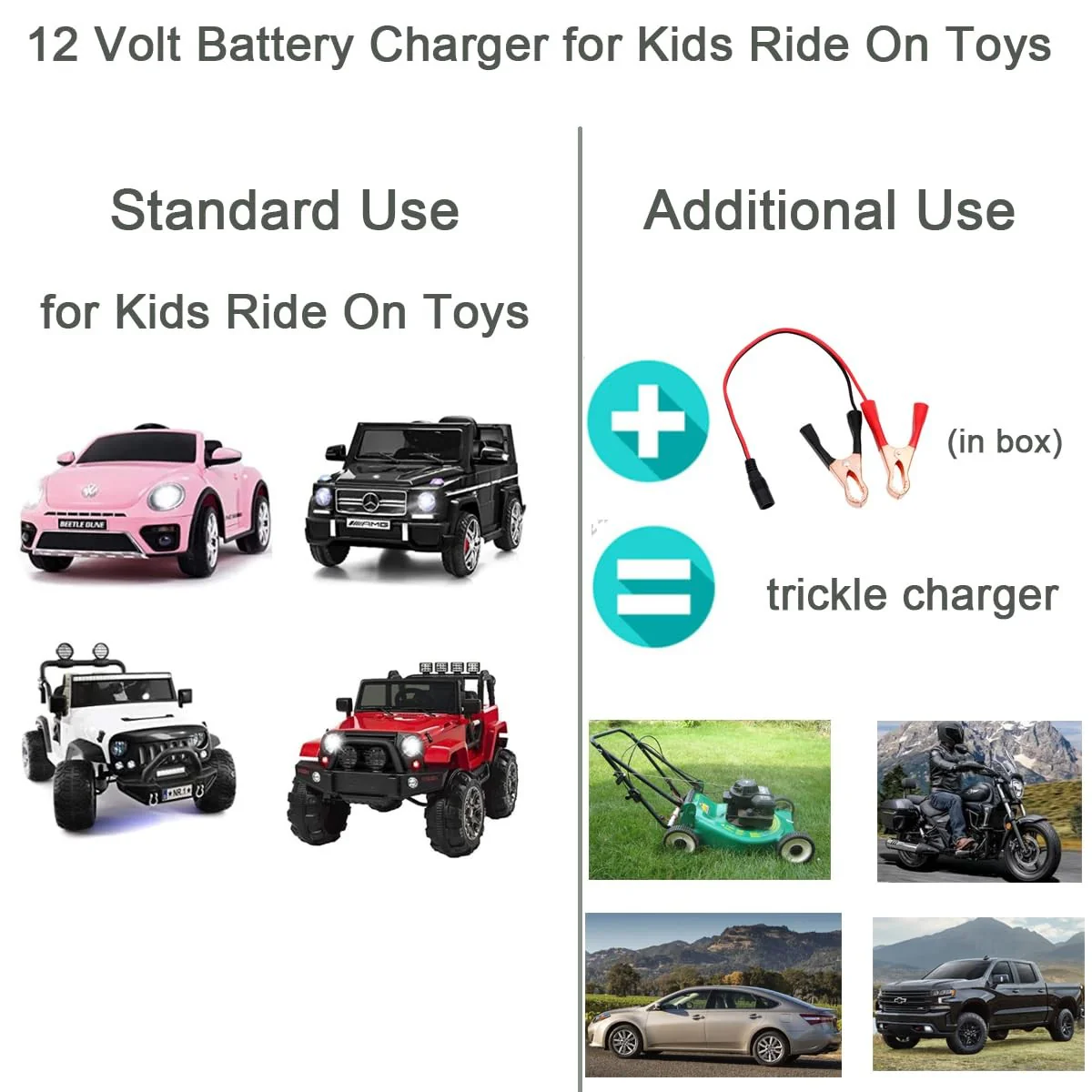 12 Volt Battery Charger for Kids Ride-On Toys and Toy Cars - Image 2