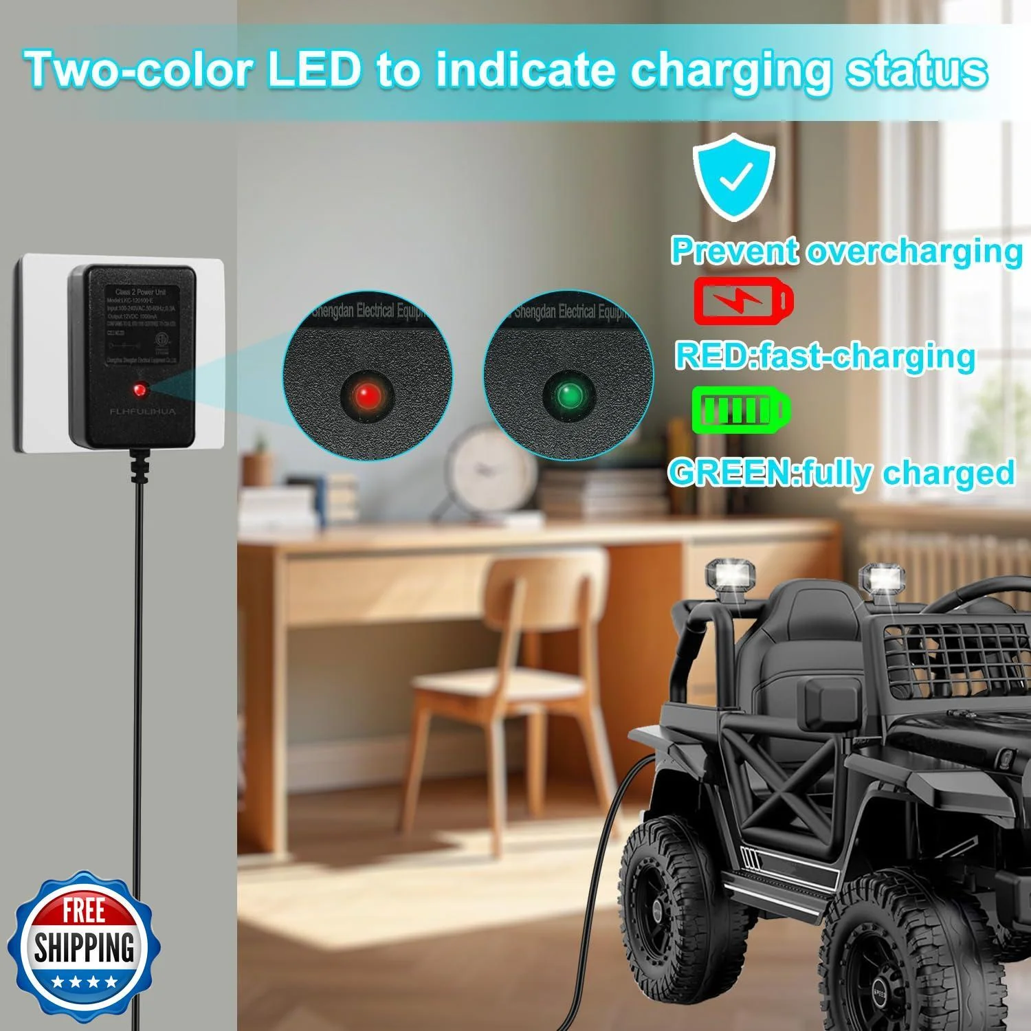 12 Volt Battery Charger for Kids Ride-On Toys and Cars - Image 4