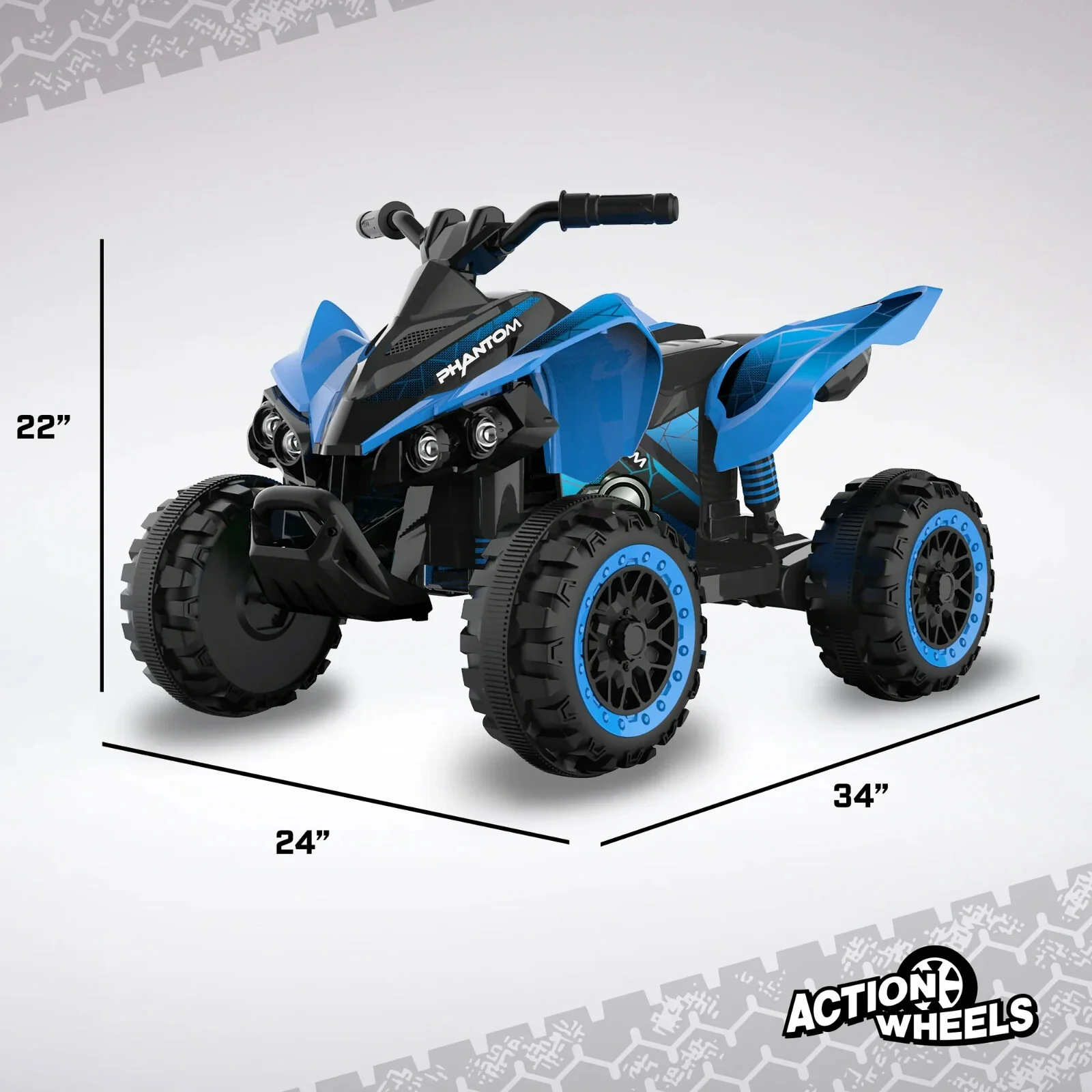Volt Blue Phantom Battery-Powered ATV with Action Wheels for Boys and Girls - Image 6
