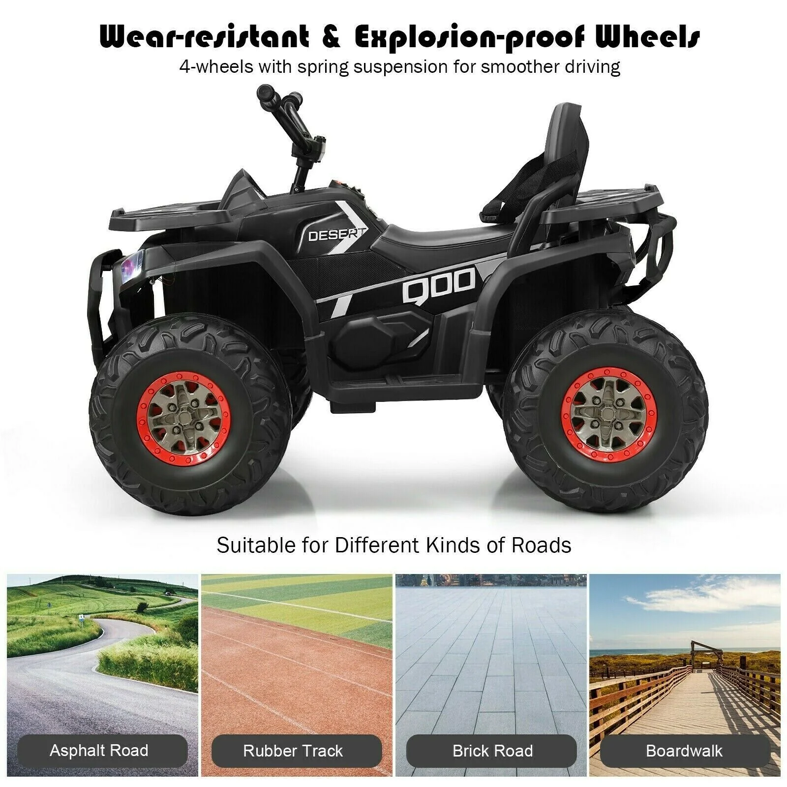 12 Volt Children's Electric Four-Wheeler ATV Quad with MP3 Player and LED Illumination - Image 11