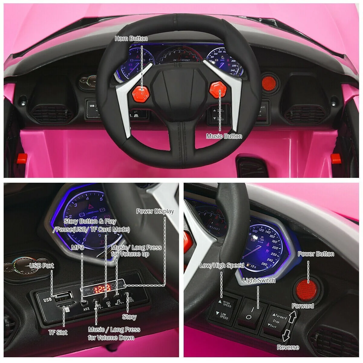 12V 2.4G RC Electric Vehicle with Lights - Image 11