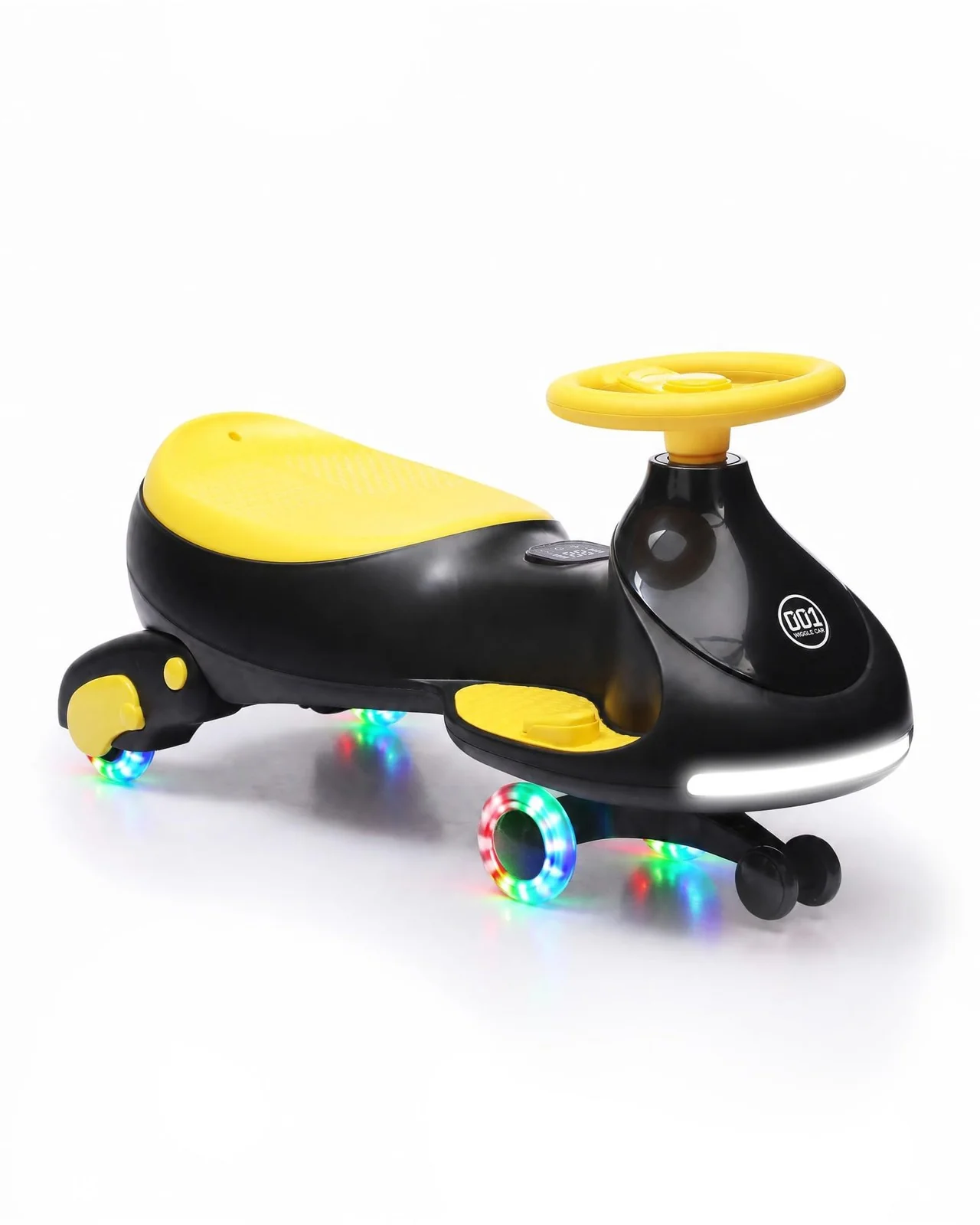 12V Dual-Function Electric Wiggle Car for Kids with Pedal, 360-Degree Steering, and Flashing Wheel