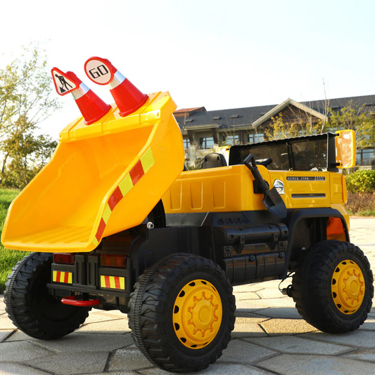 12V 2-Passenger Ride On Dump Truck with Remote Controlled Electric Construction Vehicle - Image 10