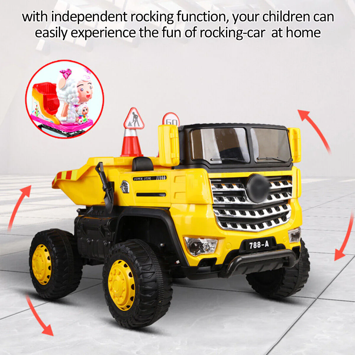12V 2-Passenger Ride On Dump Truck with Remote Controlled Electric Construction Vehicle - Image 5