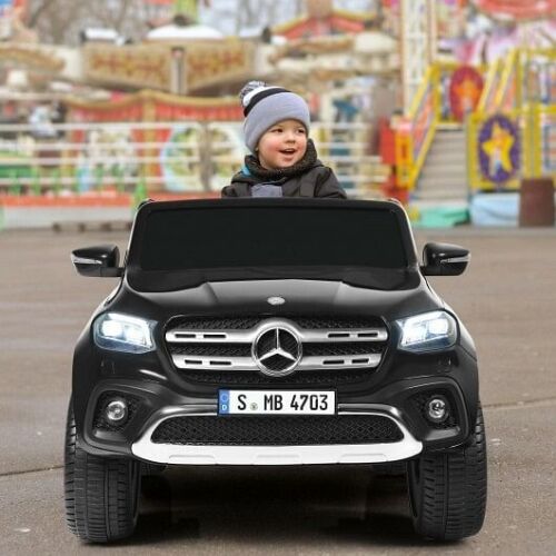 12V 2-Seater Children's Ride-On Car - Officially Licensed Mercedes Benz X Class Remote Control Vehicle with Storage Compartment - Black - Image 3