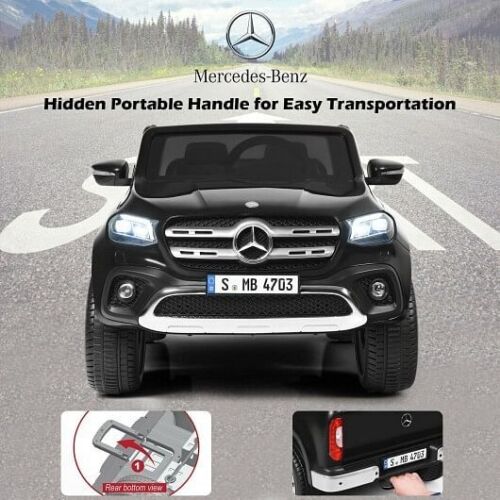 12V 2-Seater Children's Ride-On Car - Officially Licensed Mercedes Benz X Class Remote Control Vehicle with Storage Compartment - Black - Image 4