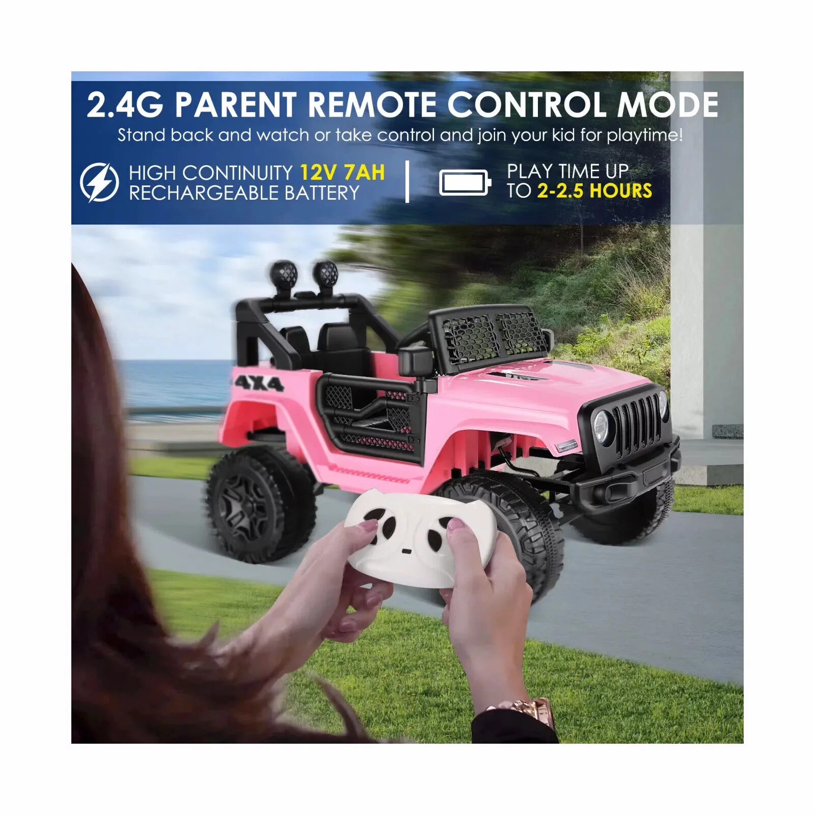 12V 2-Seater Electric Ride-On Car with LED Lights, MP3 Player, and Remote Control for Kids - Image 31