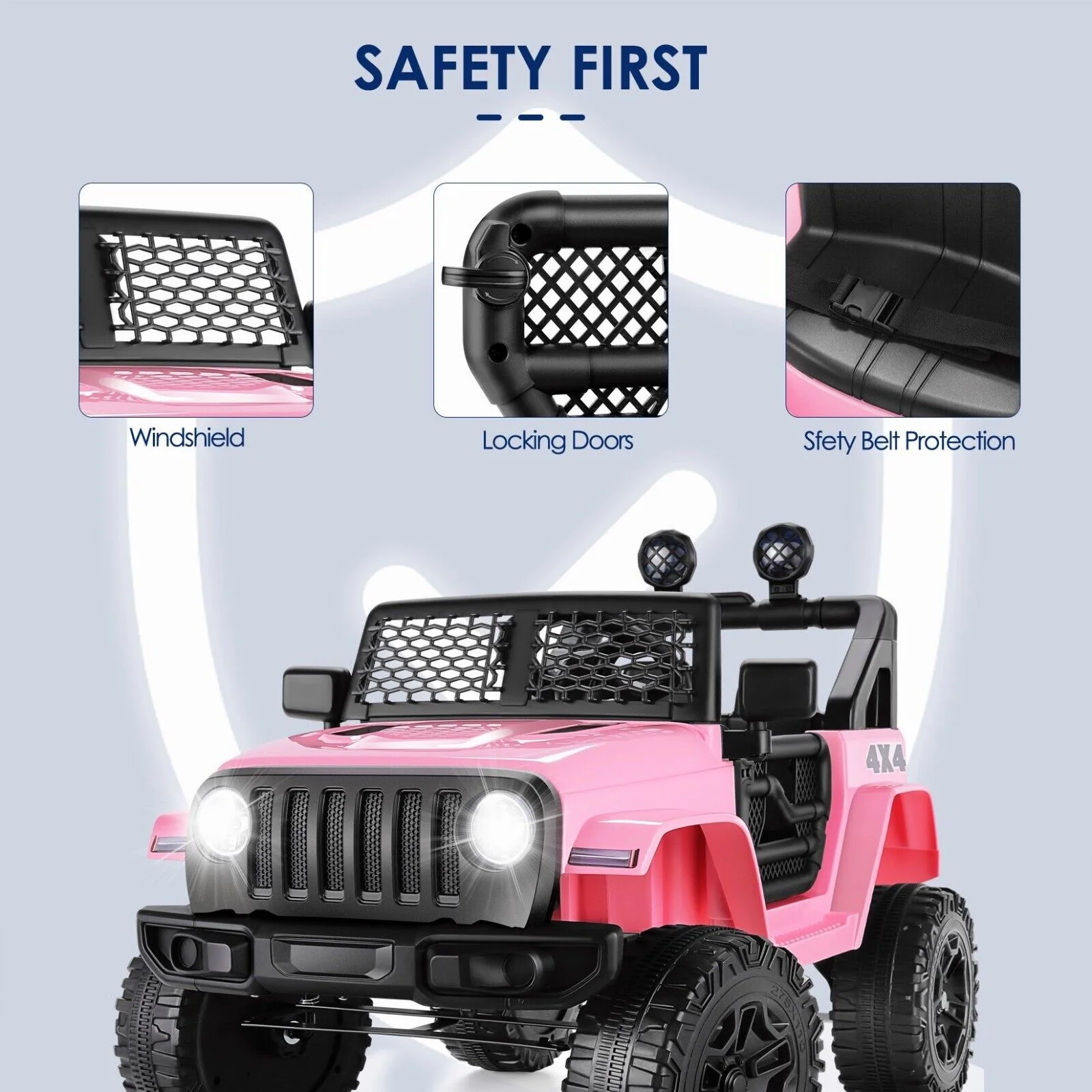 12V 2-Seater Electric Ride-On Car with LED Lights, MP3 Player, and Remote Control for Kids - Image 32