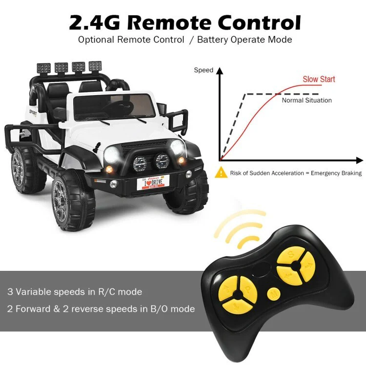 12V 2-Seater Electric Kids Truck Ride-On Battery Powered with Remote Control - Image 11
