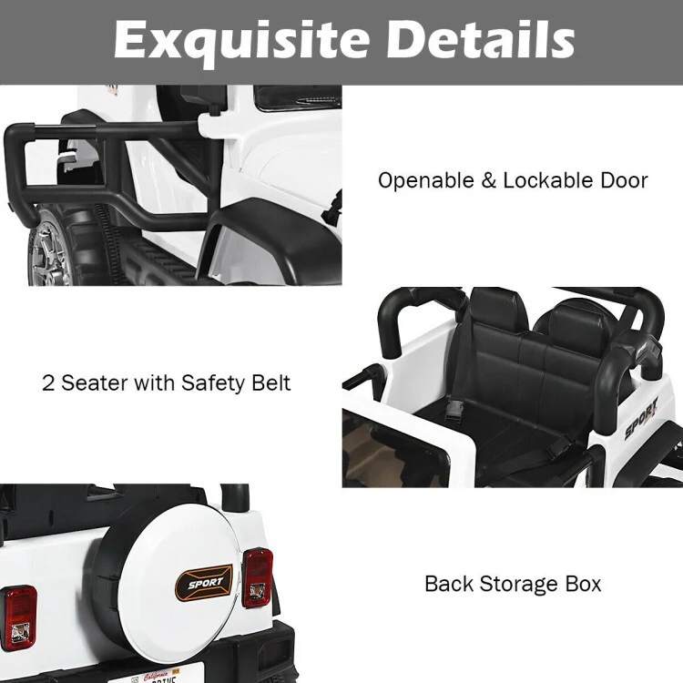 12V 2-Seater Electric Kids Truck Ride-On Battery Powered with Remote Control - Image 12
