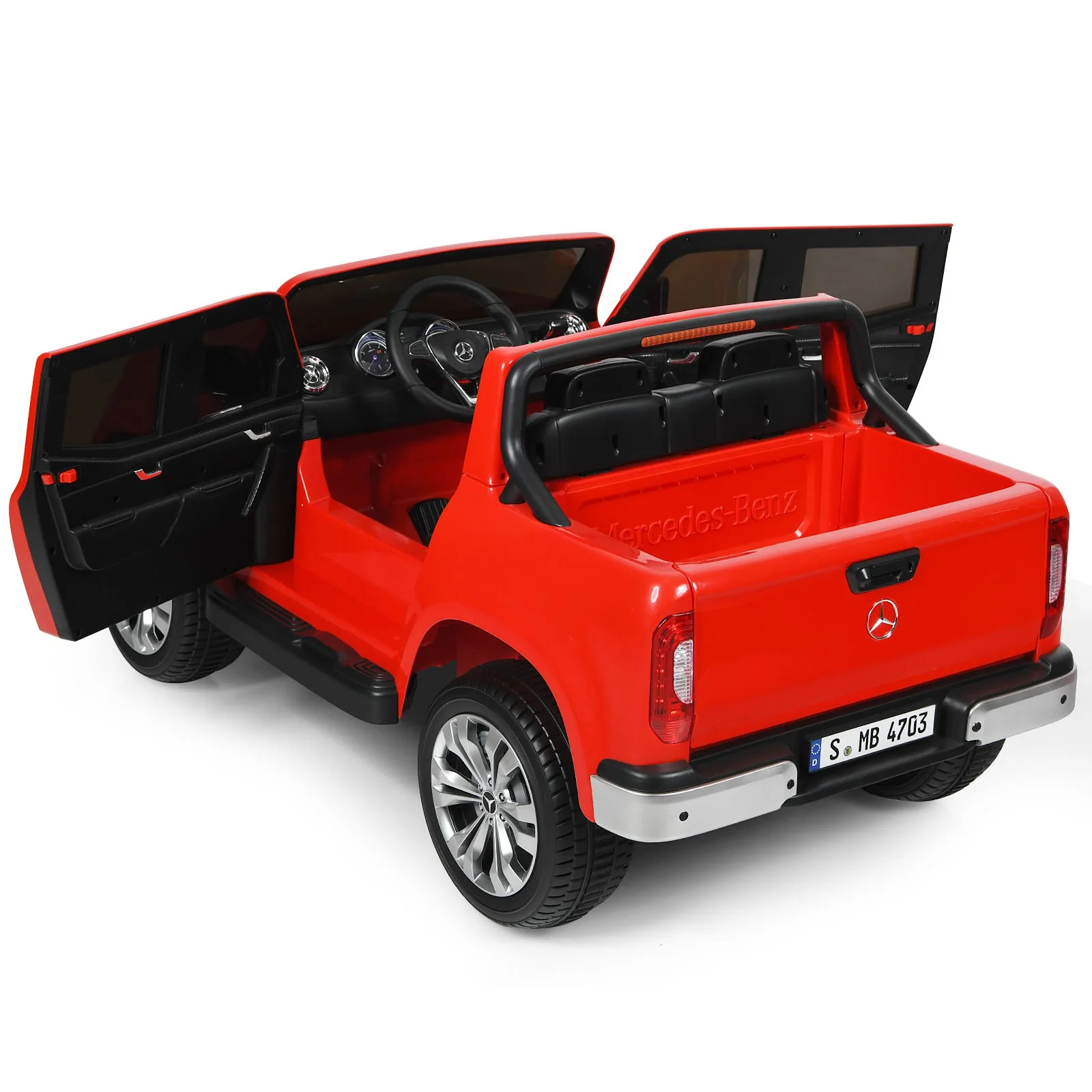 12V 2-Seater Kids Ride-On Car Licensed Mercedes Benz X-Class RC with Trunk Red - Image 12