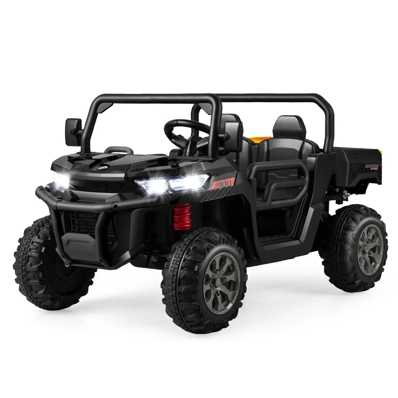 12V 2-Seater Electric Ride-On UTV Dump Truck with Remote Control, Dump Bed, and Shovel - Black - Image 10