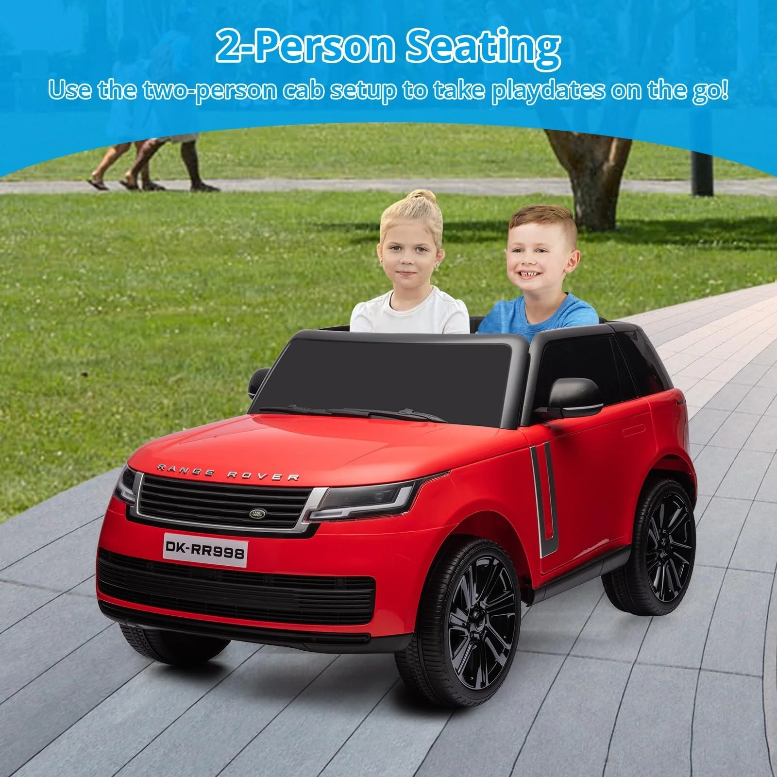 12V/24V 2-Seater Ride-On Land Rover Truck Toy Car with Remote Control Red - Image 19