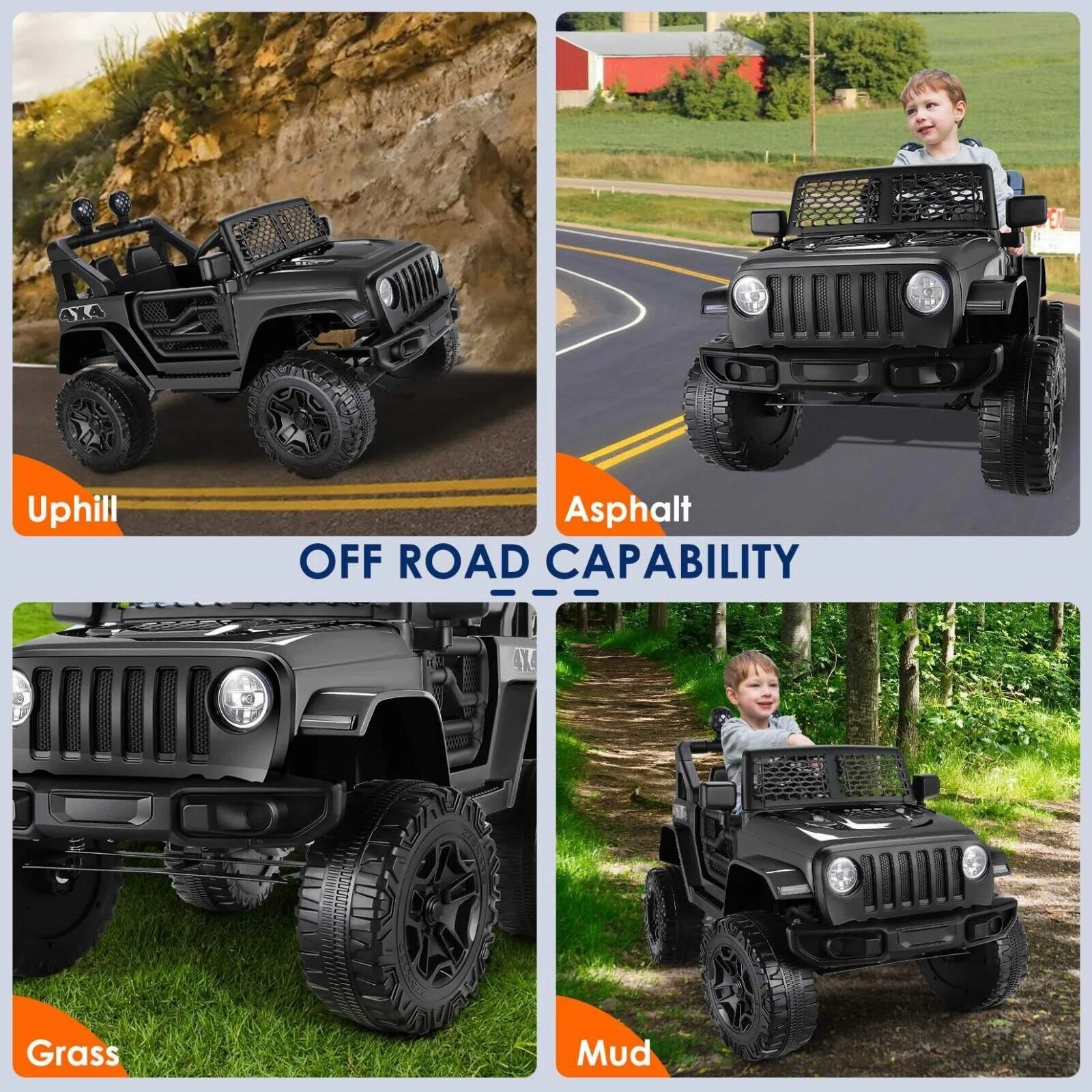 12V/24V Battery-Powered Jeep with High-Power Wheels and Music for Endless Fun! - Image 9