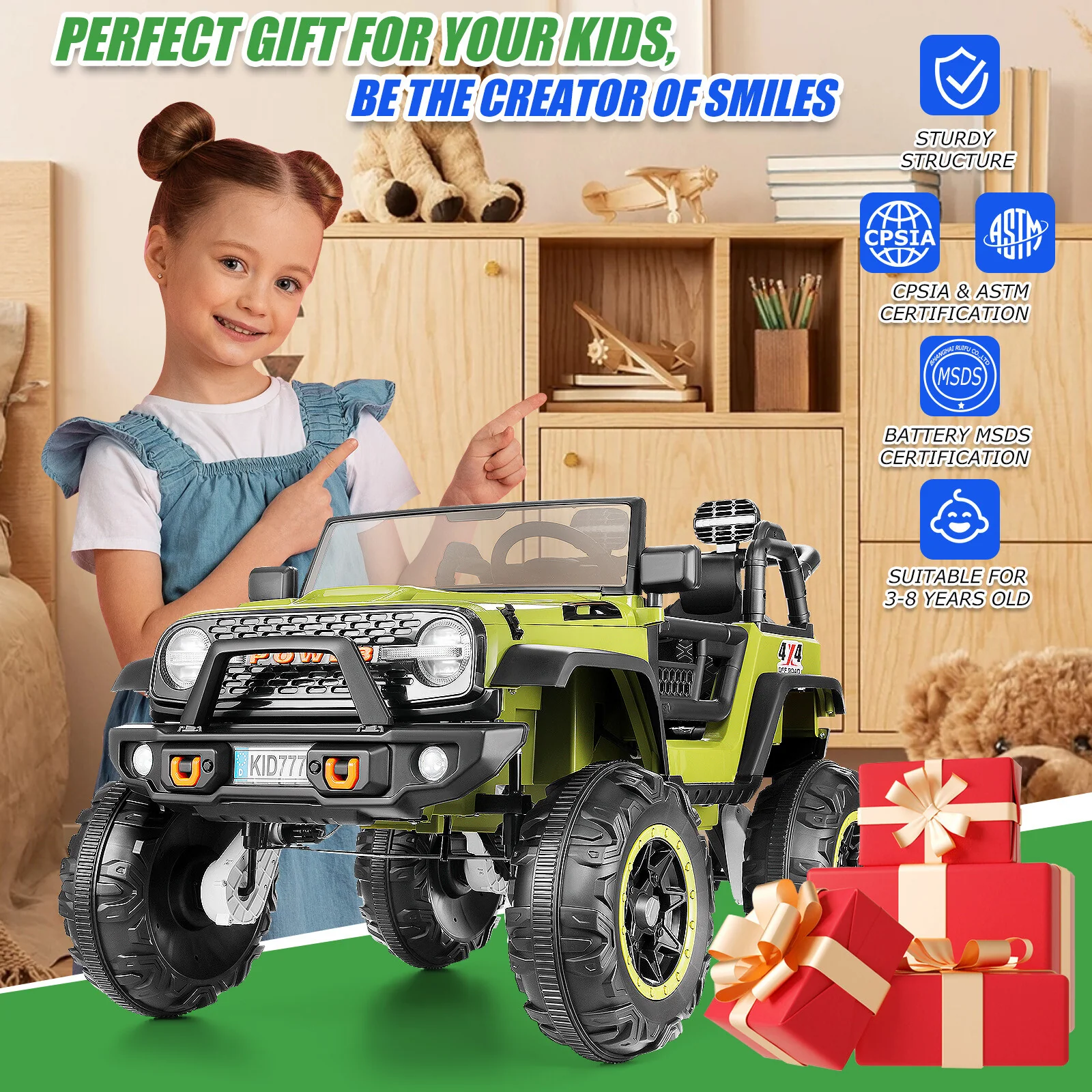 12V/24V Battery-Powered Kids Ride-On Electric Car with Parent Remote Control - Image 13