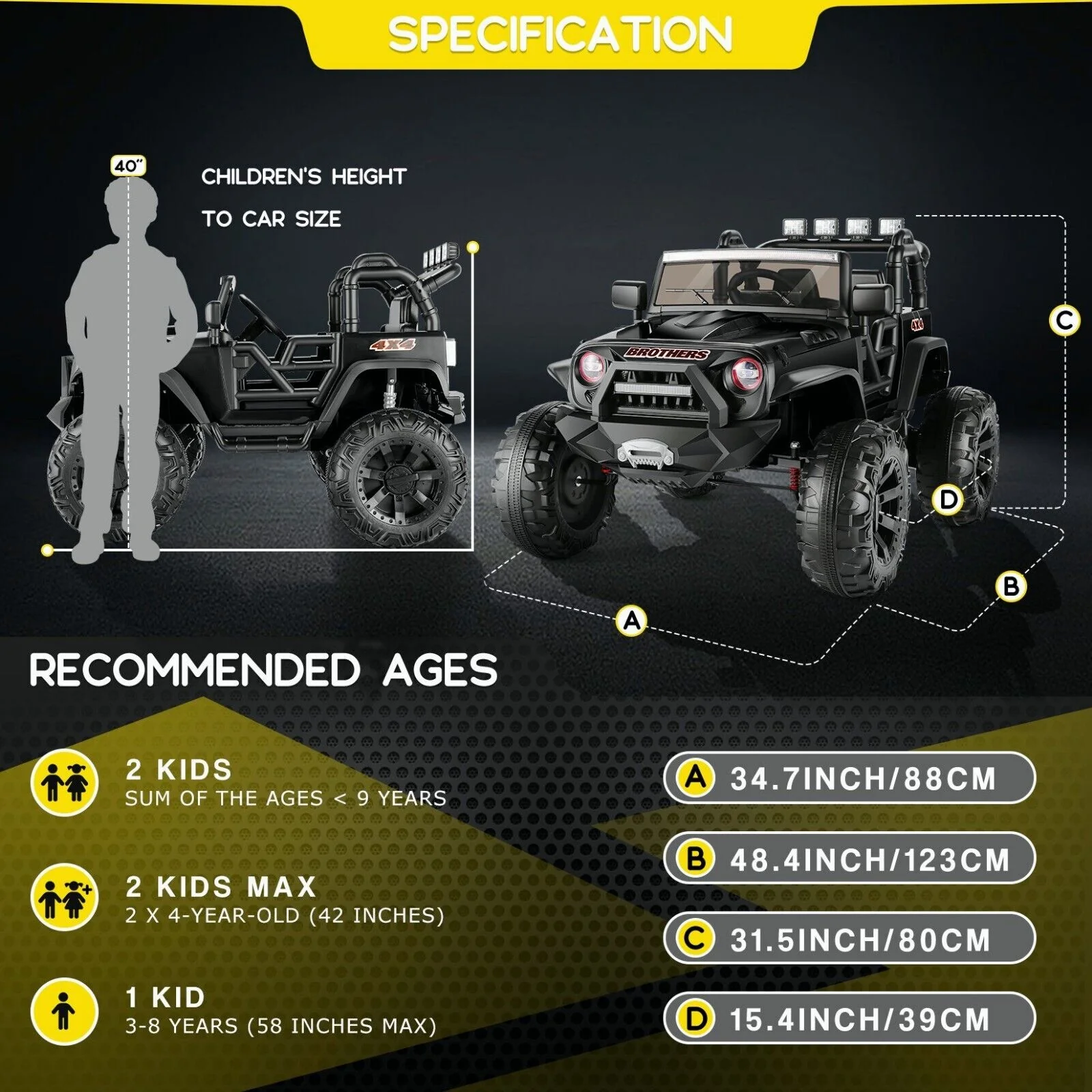 12V/24V Electric Jeep Truck ATV for Kids with Parent Remote Control - Fun and Safe Ride-On Toy - Image 118