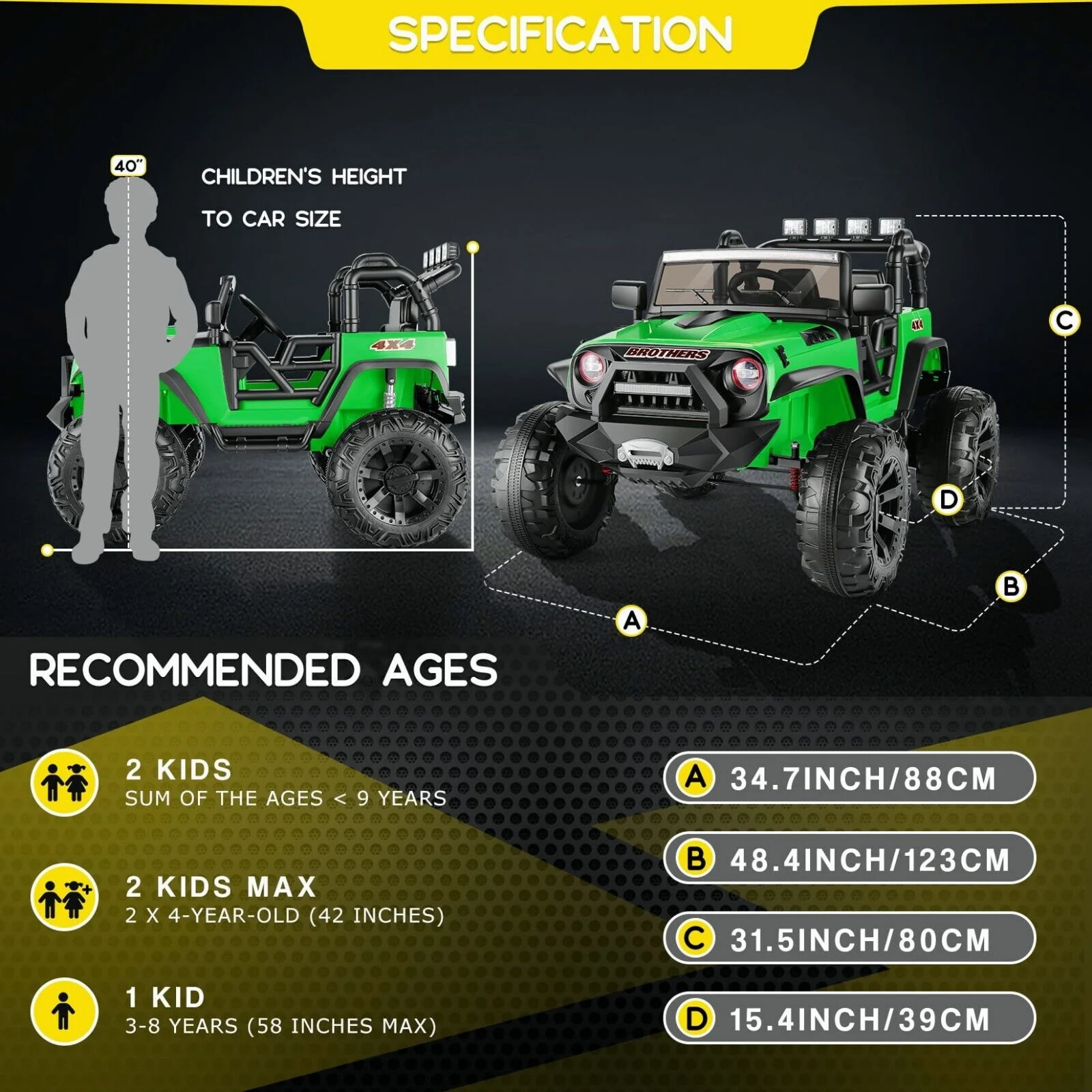 12V/24V Electric Jeep Truck ATV for Kids with Parent Remote Control - Fun and Safe Ride-On Toy - Image 148