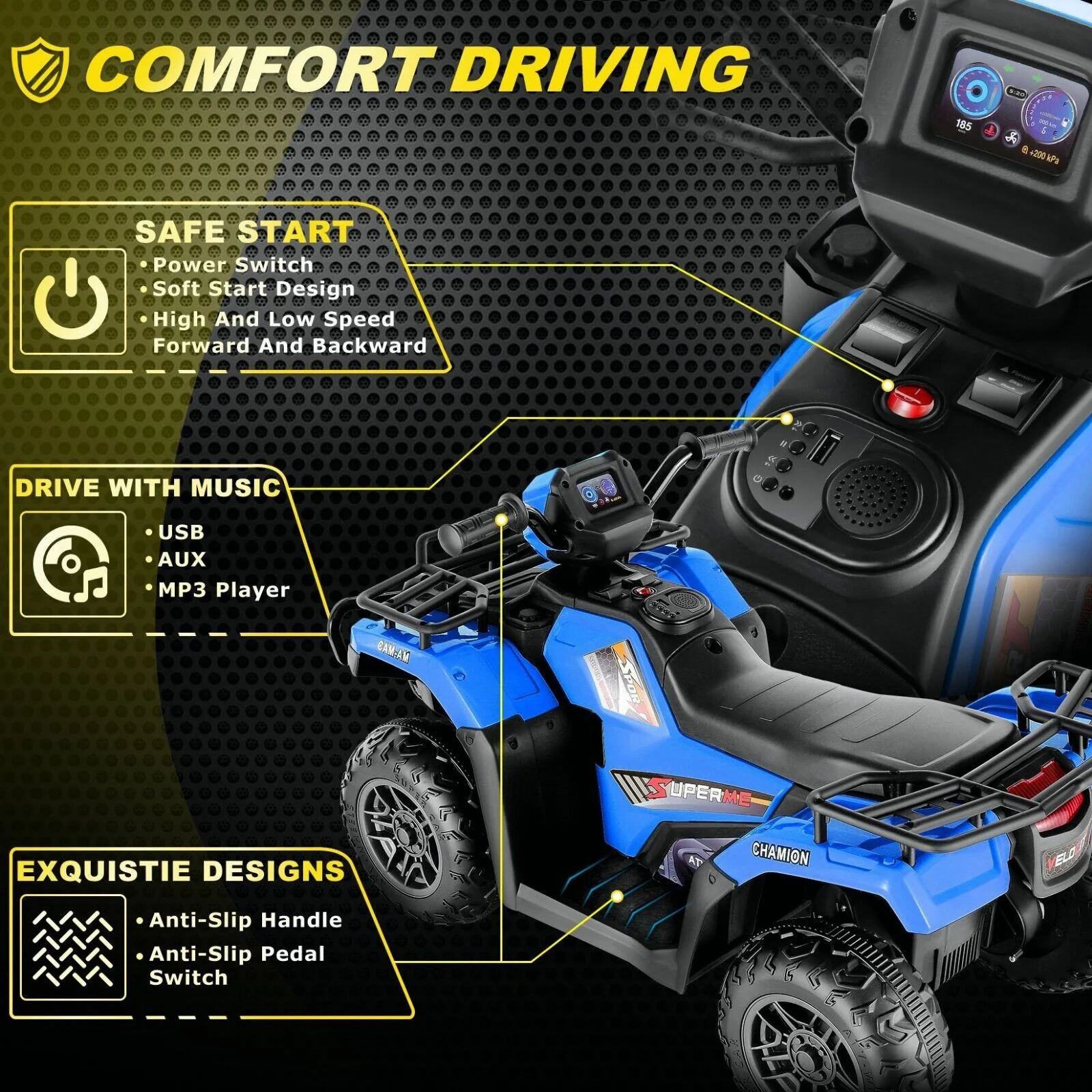 12V/24V Electric Jeep Truck ATV for Kids with Parent Remote Control - Fun and Safe Ride-On Toy - Image 73