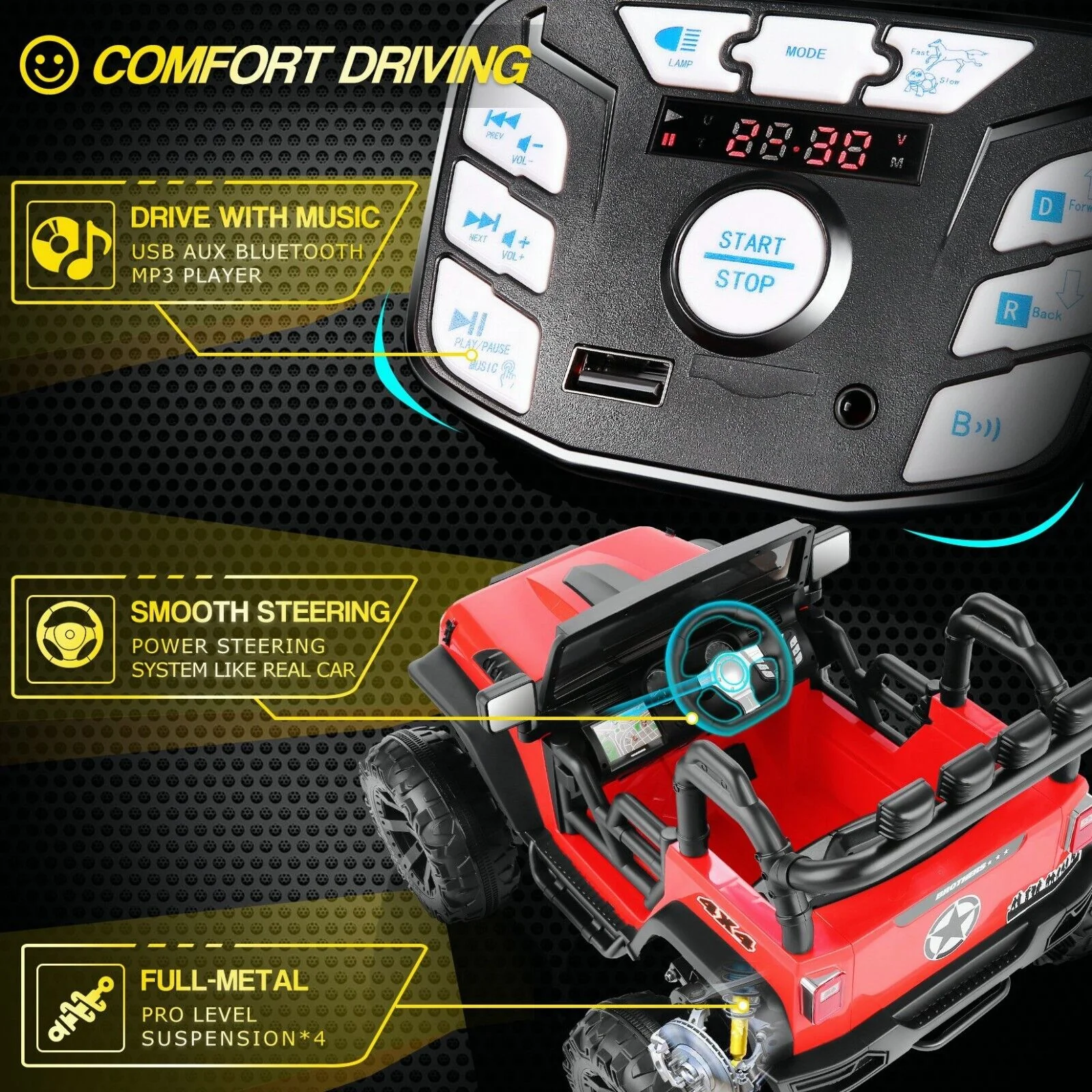 12V/24V Electric Jeep Truck ATV Ride-On Toy with Parental Remote Control for Kids - Image 136