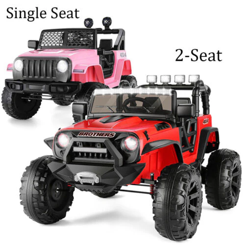 12V/24V Kids Ride-On Truck Car Jeep with LED Lights & Remote Control - 2 Sizes Available - Image 2