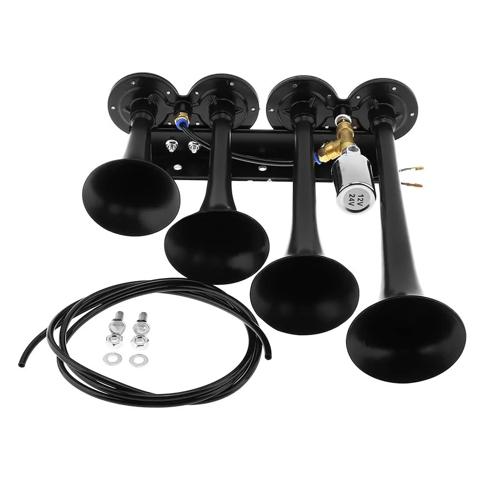 12V/24V Air Horn for Truck and Train - 185dB Loud Four Trumpet Air Horn - Image 10