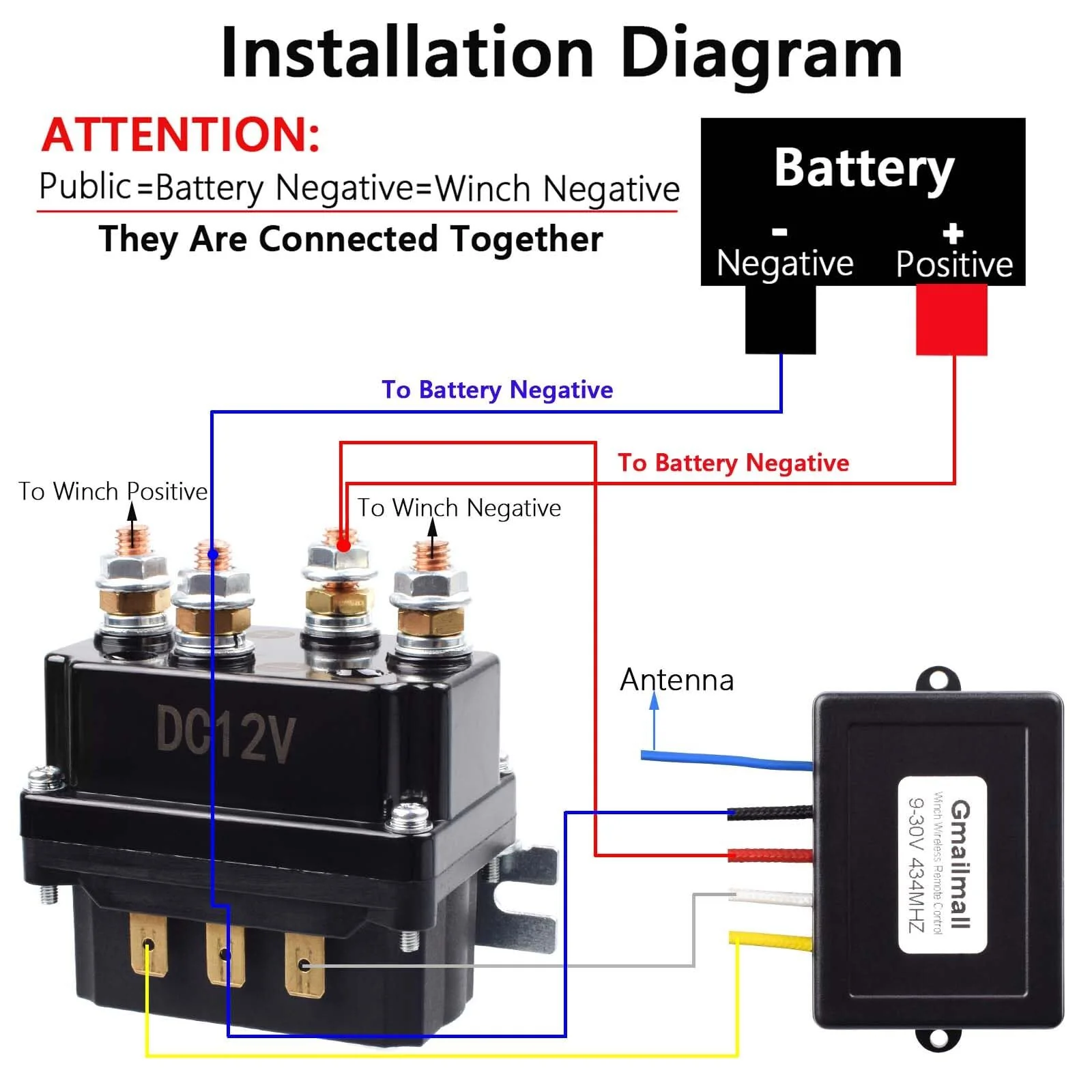 12V 250A Winch Solenoid Relay Contactor with 6 Protective Caps and Relay Thermal Protection - Image 5