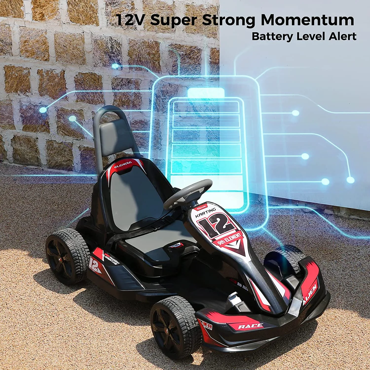 12V 2WD Electric Go Kart for Kids with Parent Remote Control - Battery Powered Ride On Car - Image 7