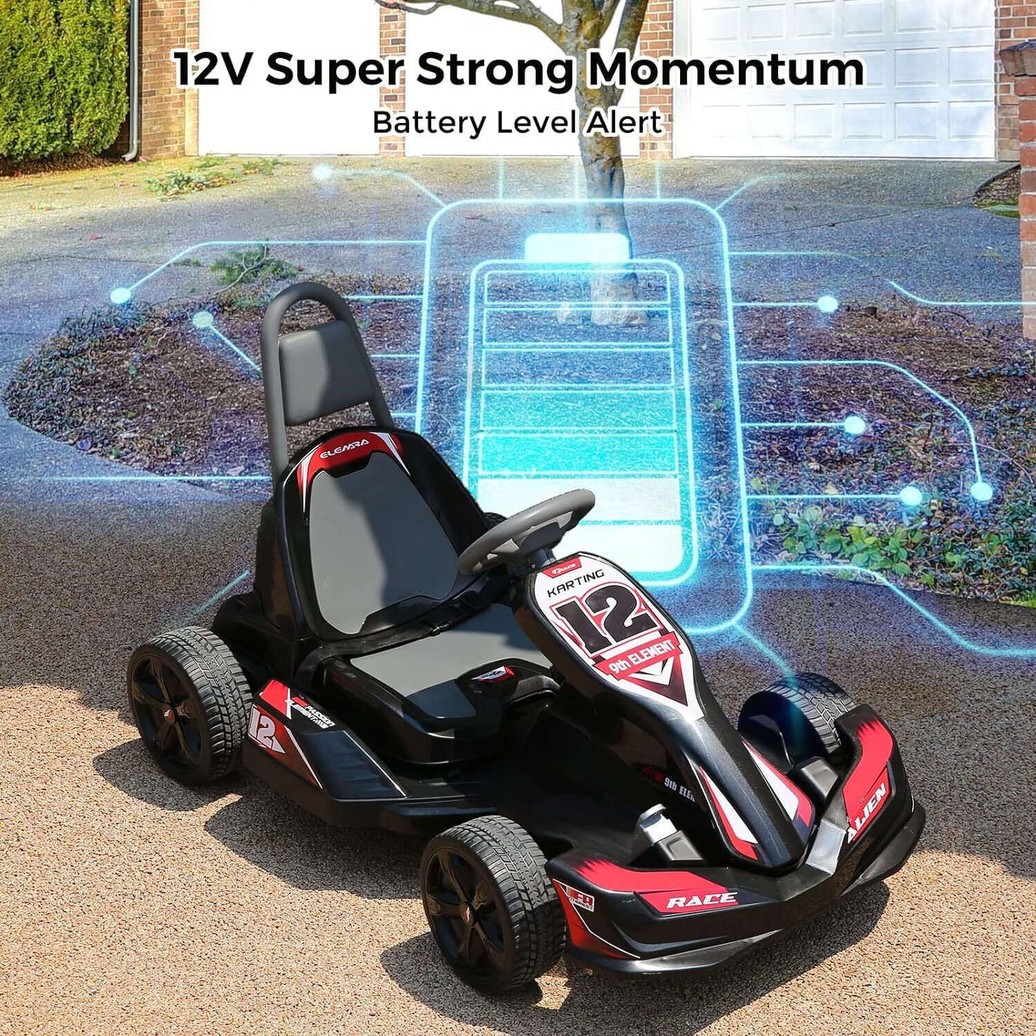 12V 2WD Electric Go Kart for Kids with Remote Control and Safety Belt - Image 21