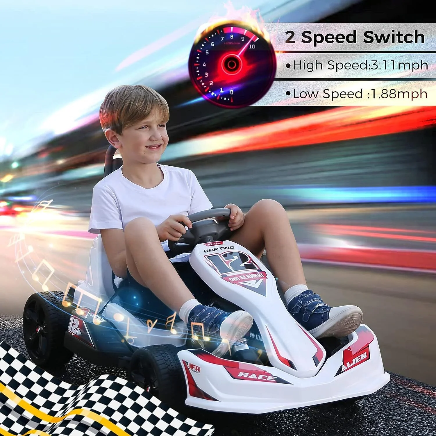 12V 2WD Electric Go Kart for Kids with Remote Control and Safety Belt - Image 26