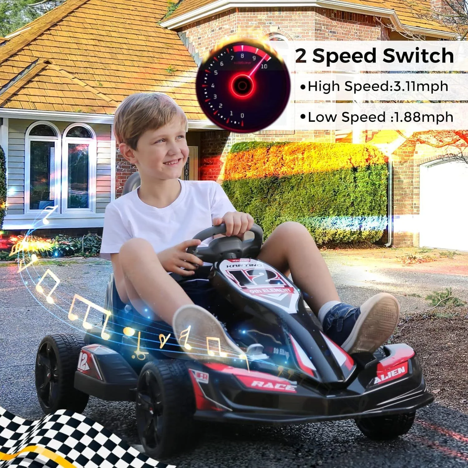 12V 2WD Electric Go Kart for Kids with Remote Control and Safety Belt - Image 36